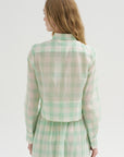 Gauze Vichy Shirt, Glass Green