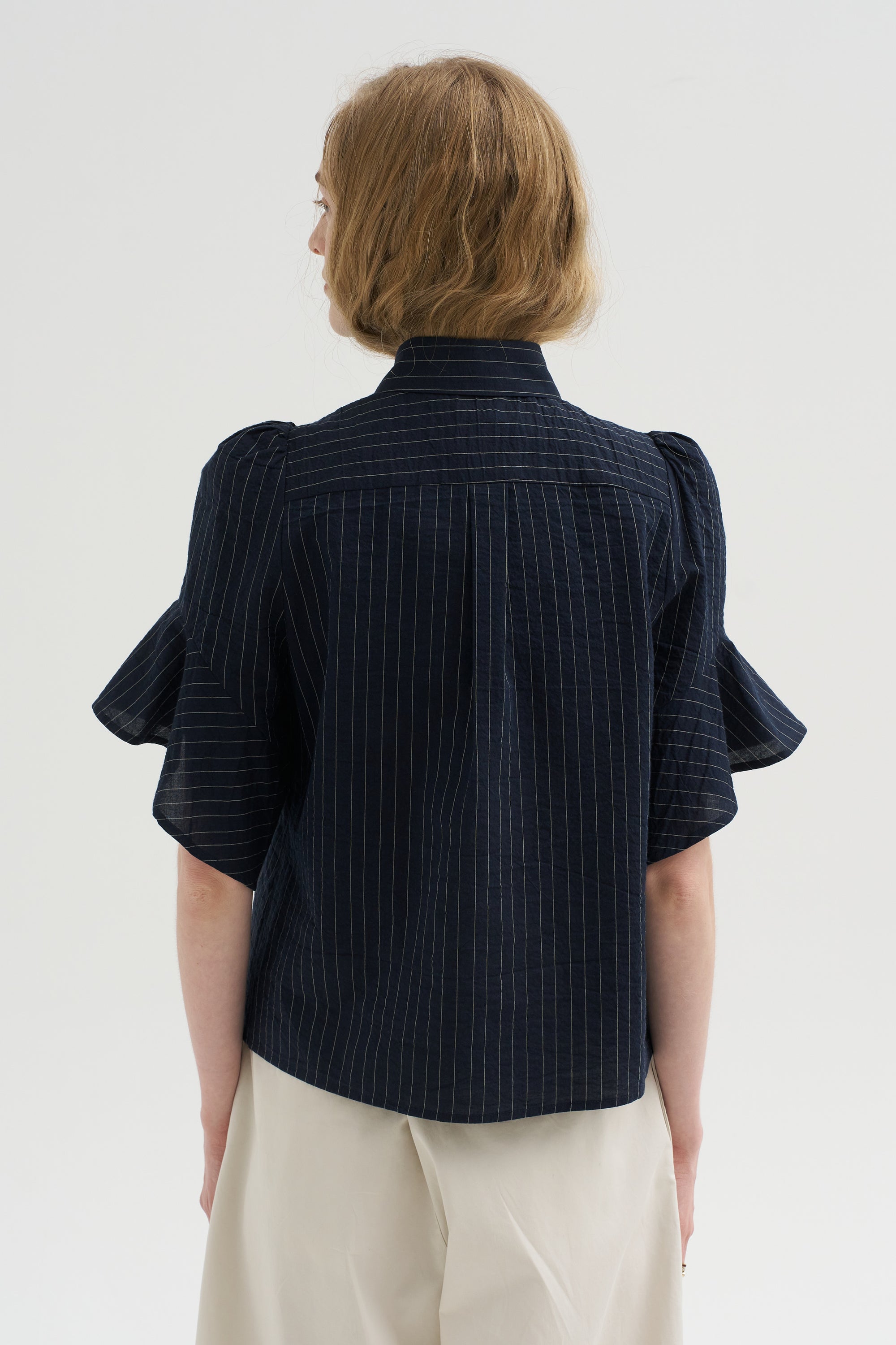 Organdi Stripe Shirt, Ink