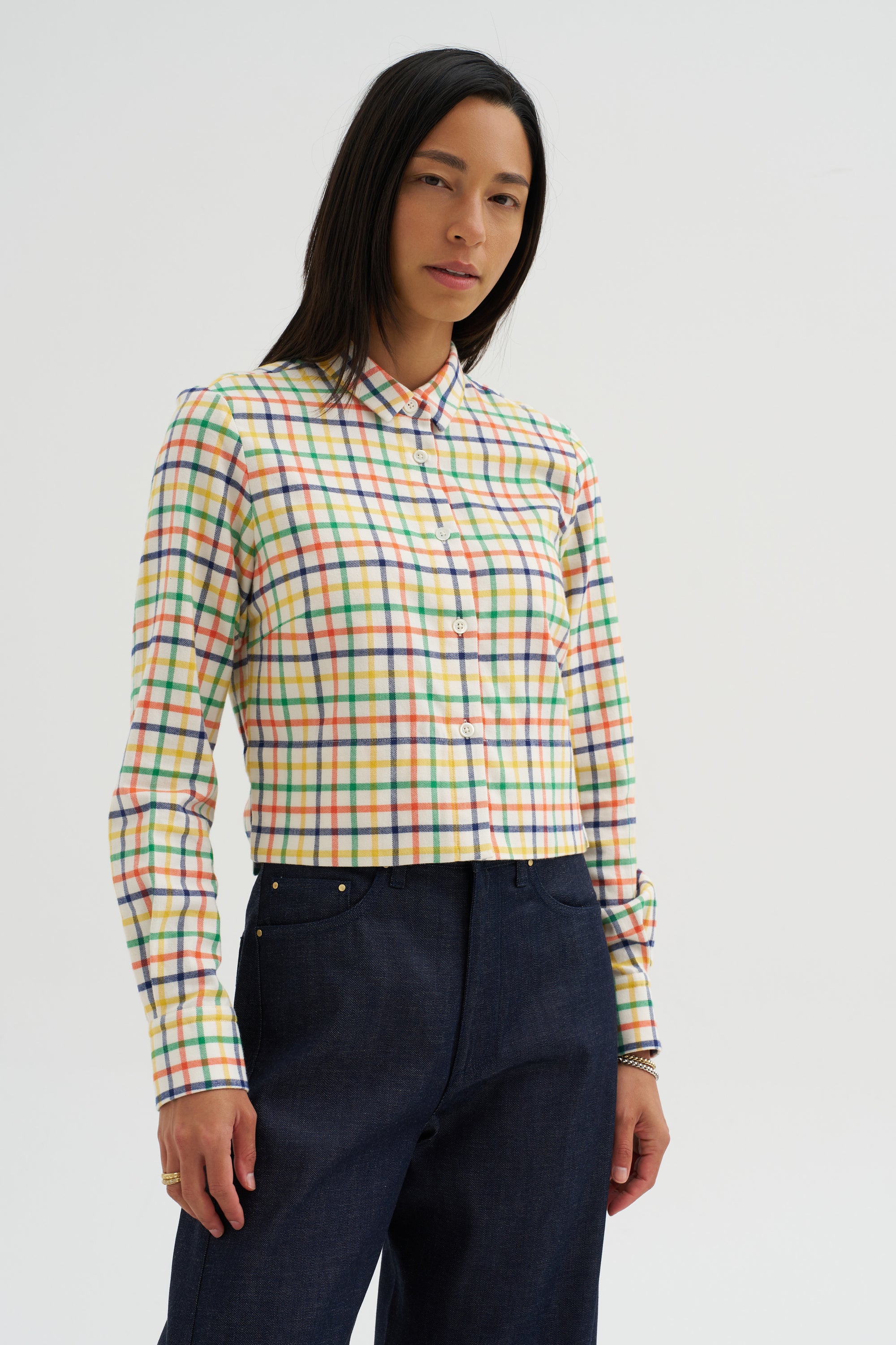 Plaid Shirt, Jade-Yellow