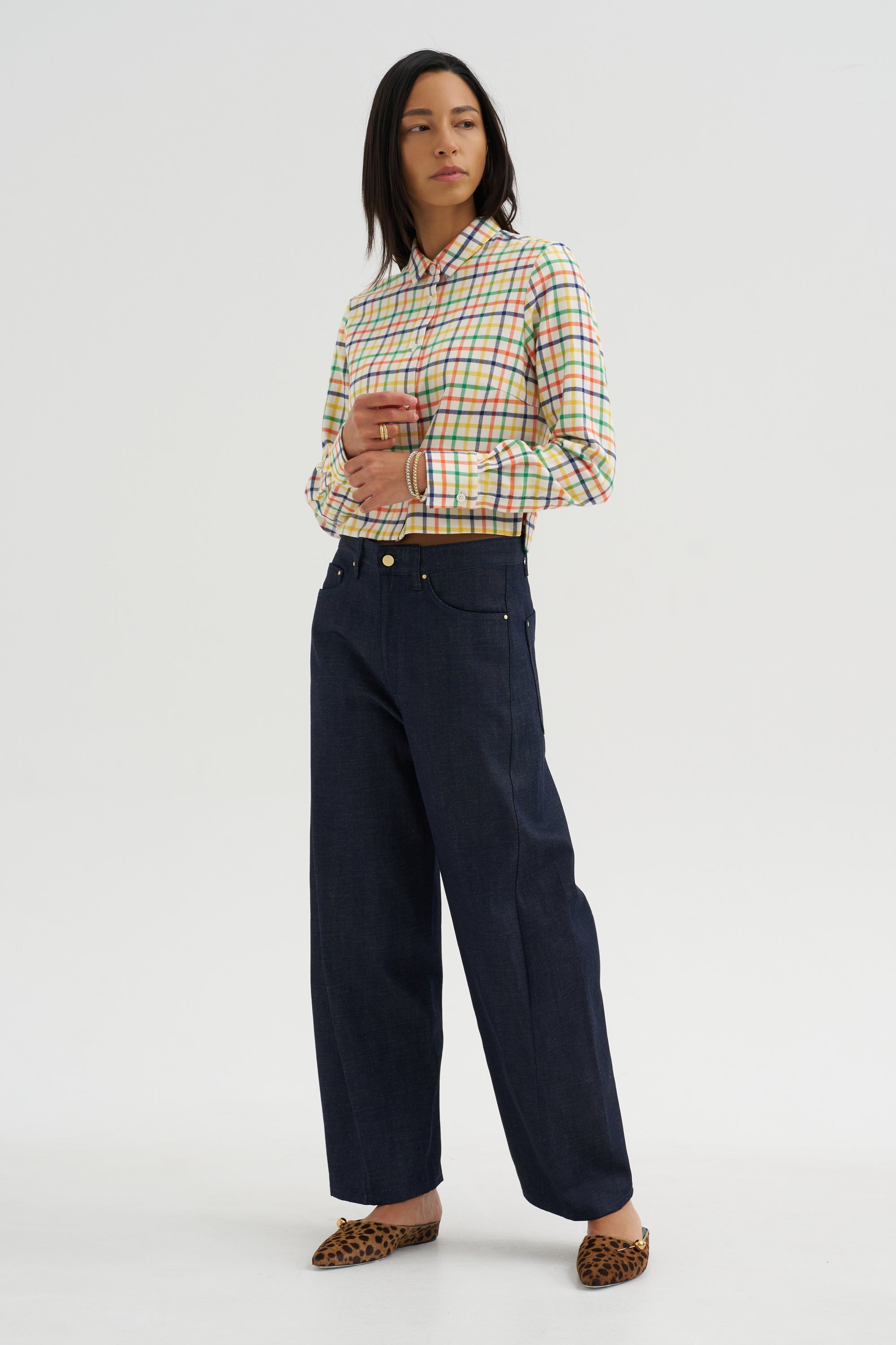Plaid Shirt, Jade-Yellow