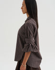 Mens Stripe Shirt, Toffee