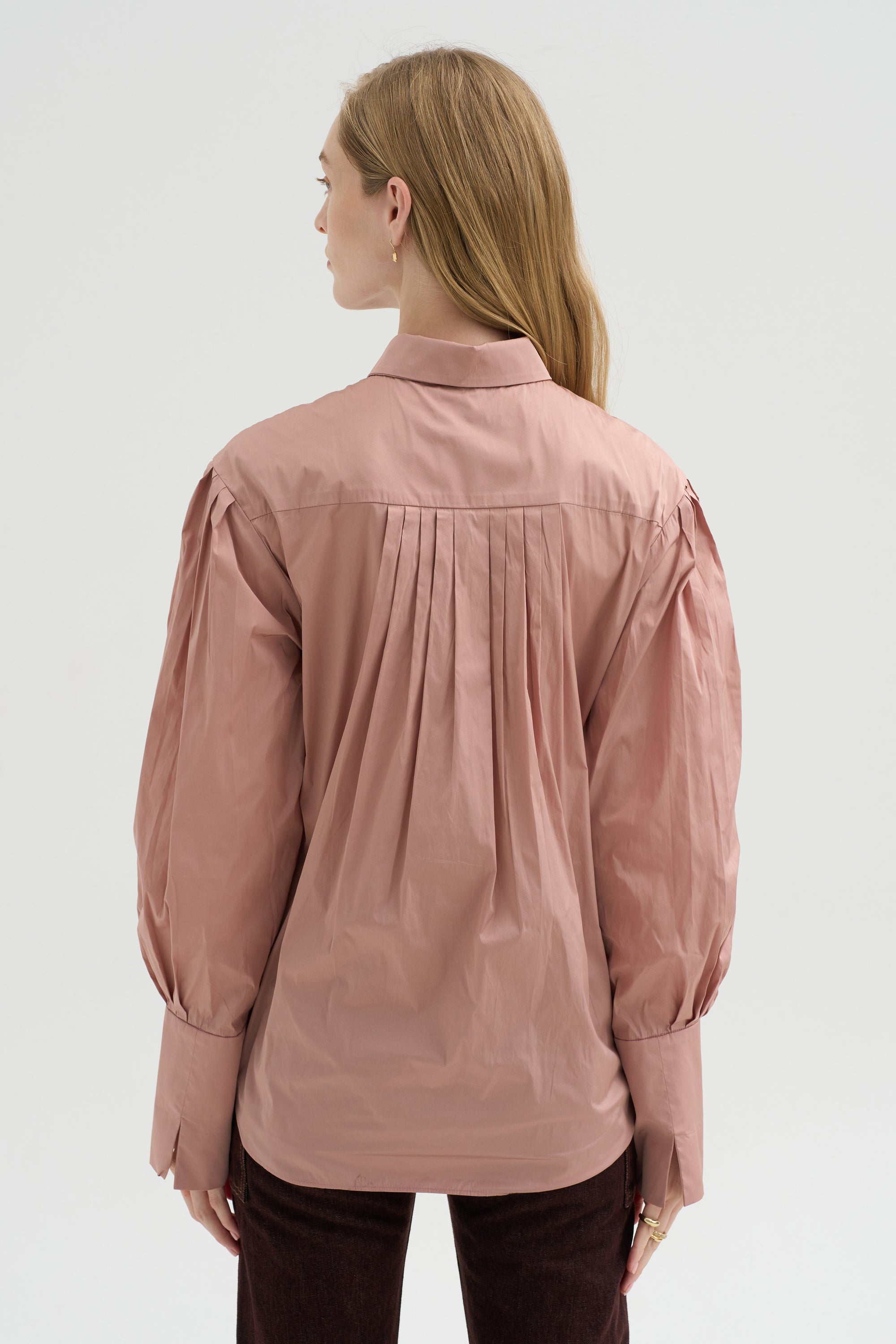Pleated Sleeve Blouse, Rose Petal
