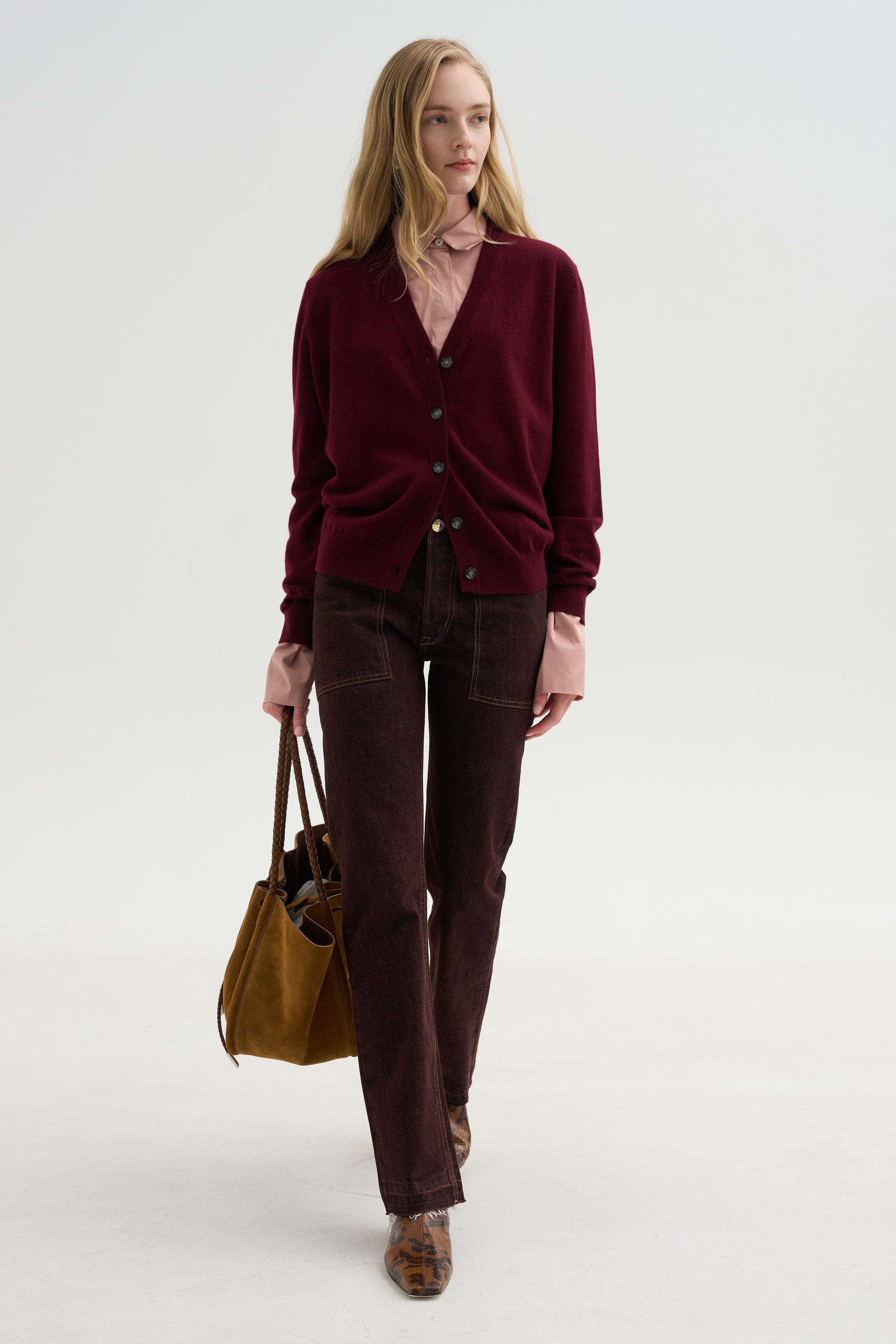 Pleated Sleeve Blouse, Rose Petal