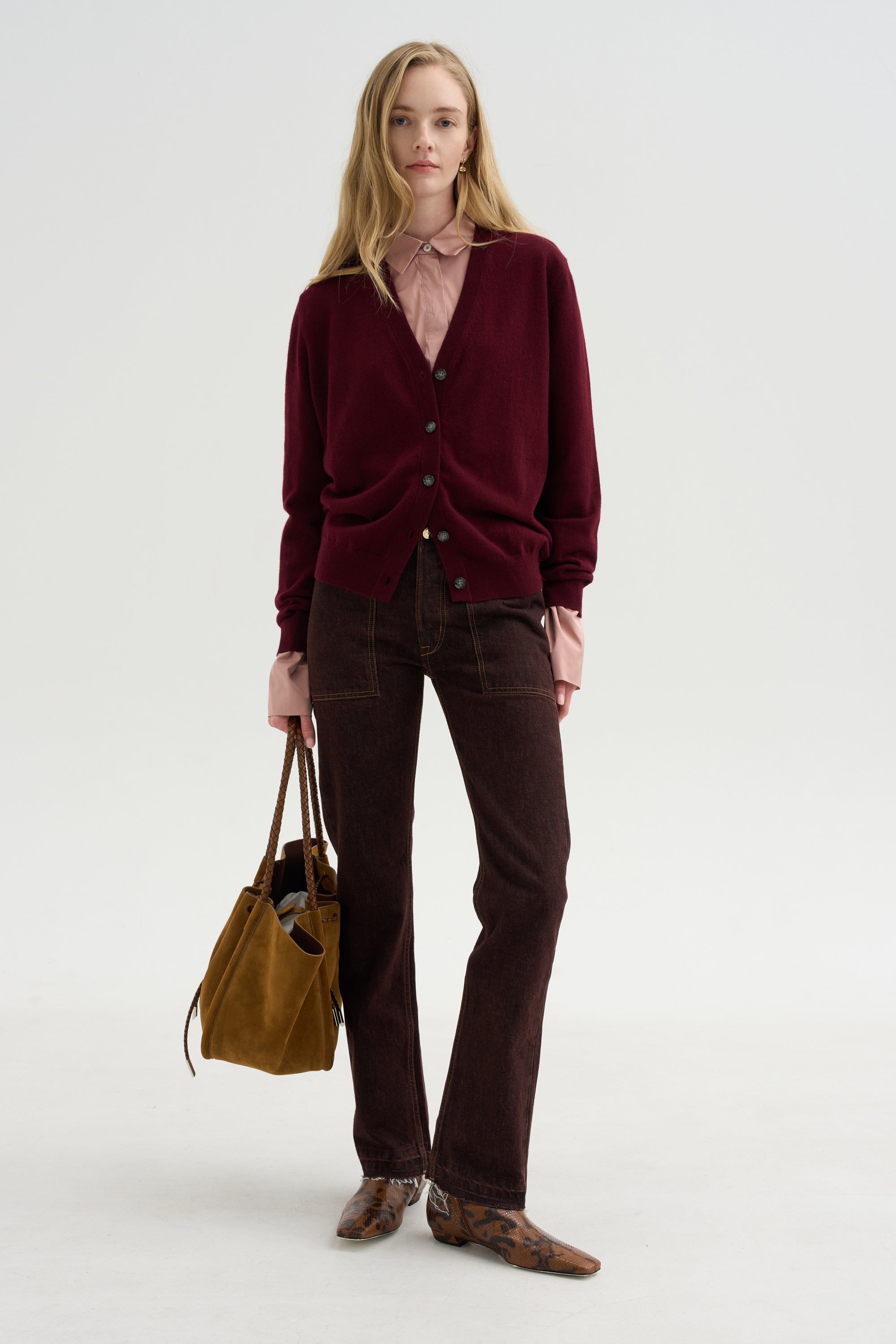 Pleated Sleeve Blouse, Rose Petal