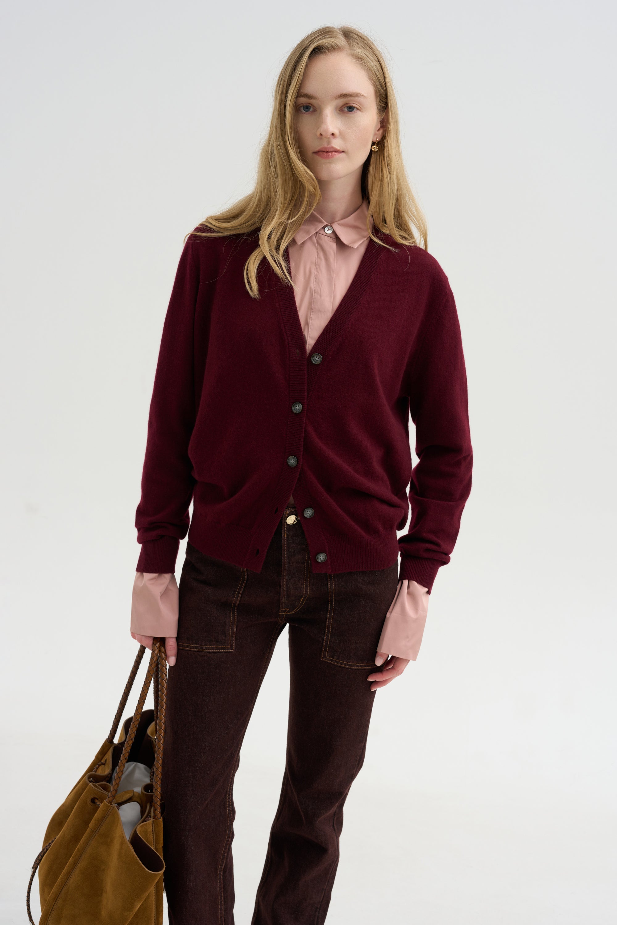 Pleated Sleeve Blouse, Rose Petal
