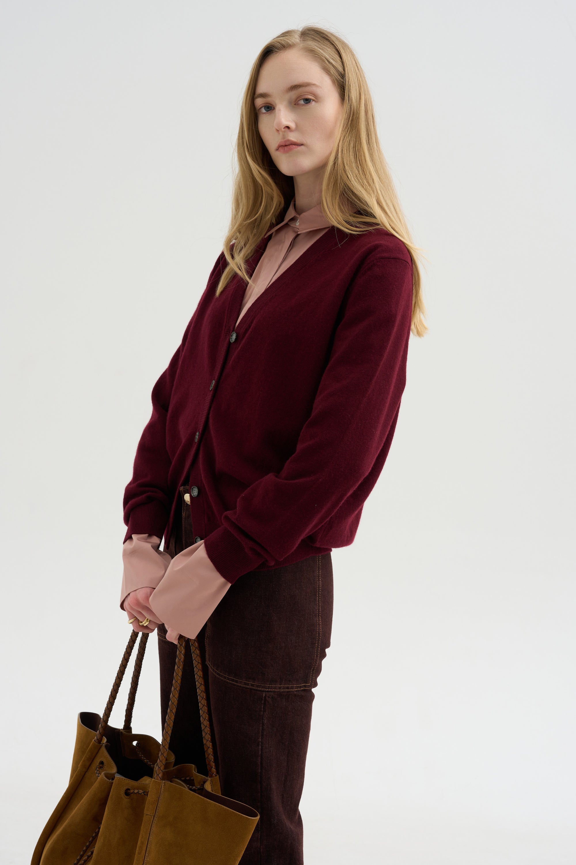 Pleated Sleeve Blouse, Rose Petal