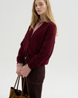 Pleated Sleeve Blouse, Rose Petal