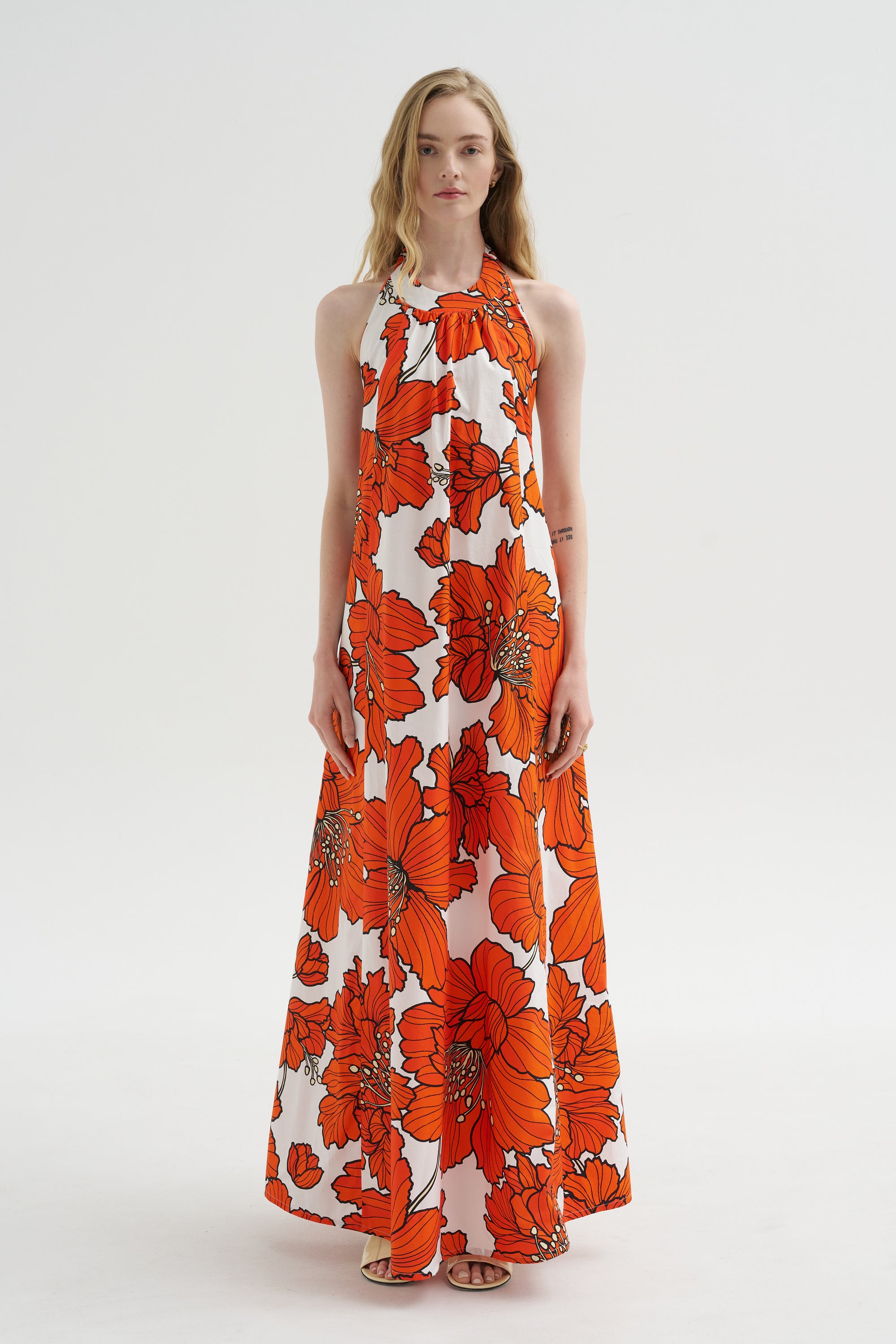 Printed Dress, Lipstick