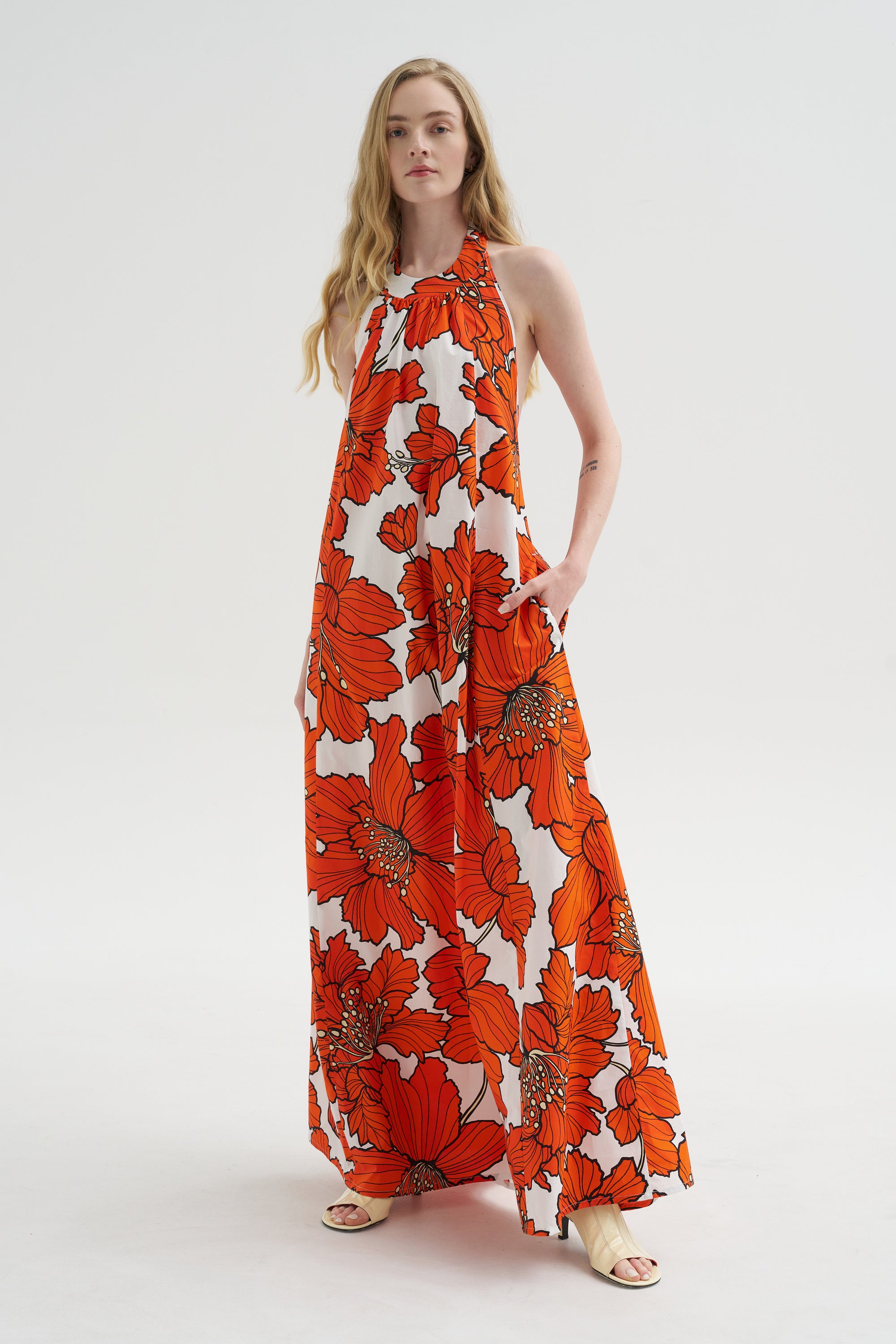 Printed Dress, Lipstick