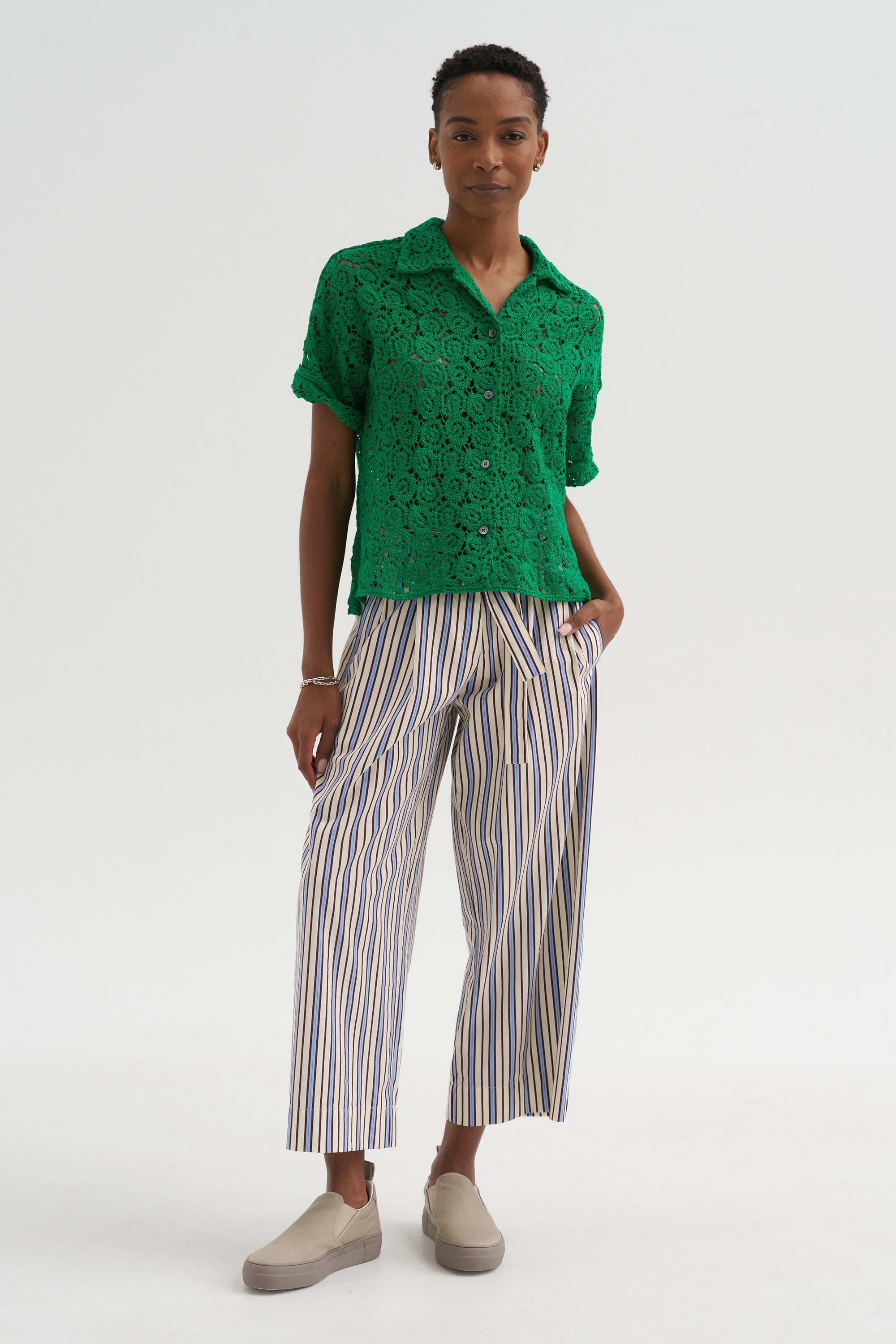 Fancy Stripe 1 Pants, Baltic Blue