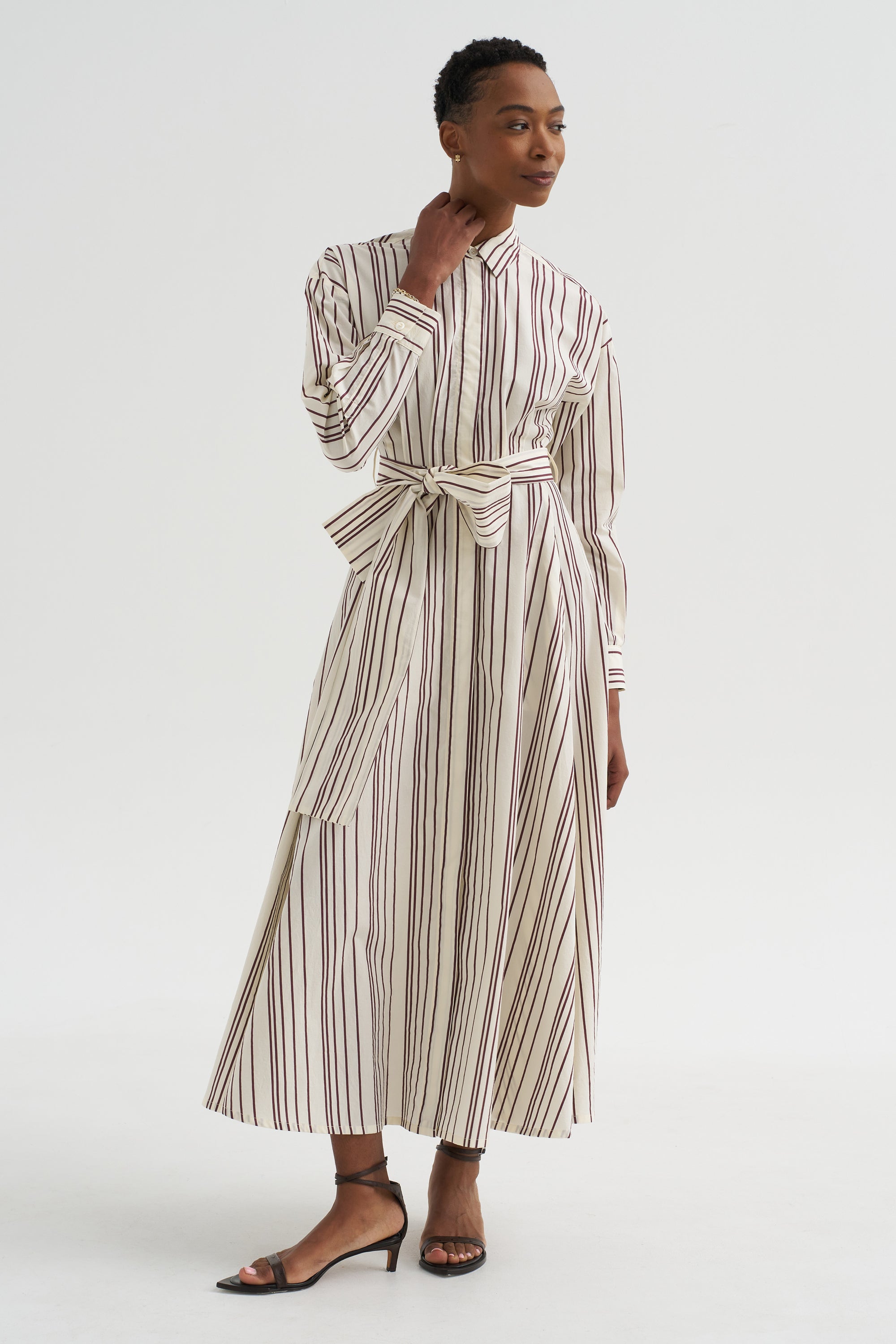 Fancy Stripe 2 Dress, Burgundy