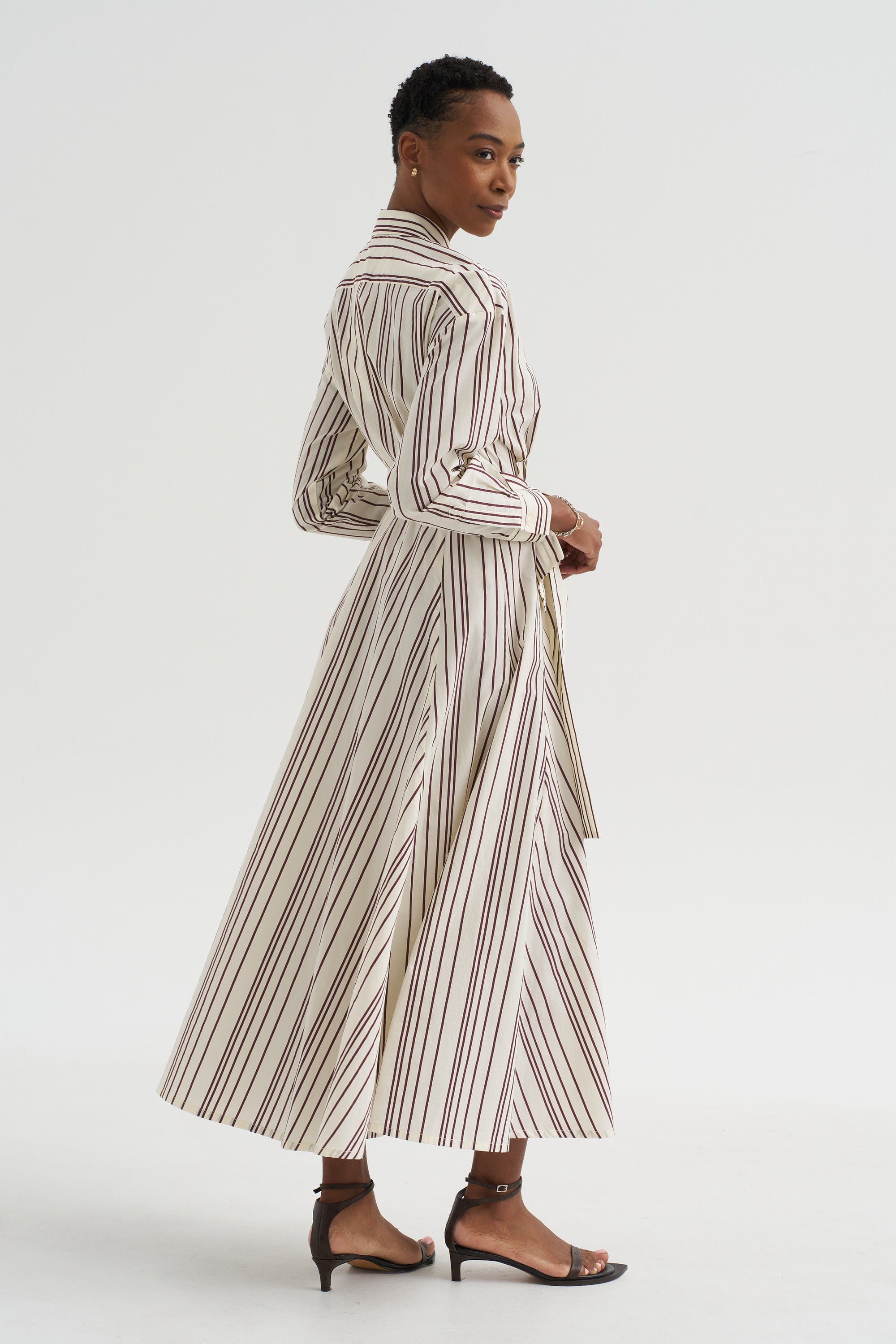 Fancy Stripe 2 Dress, Burgundy