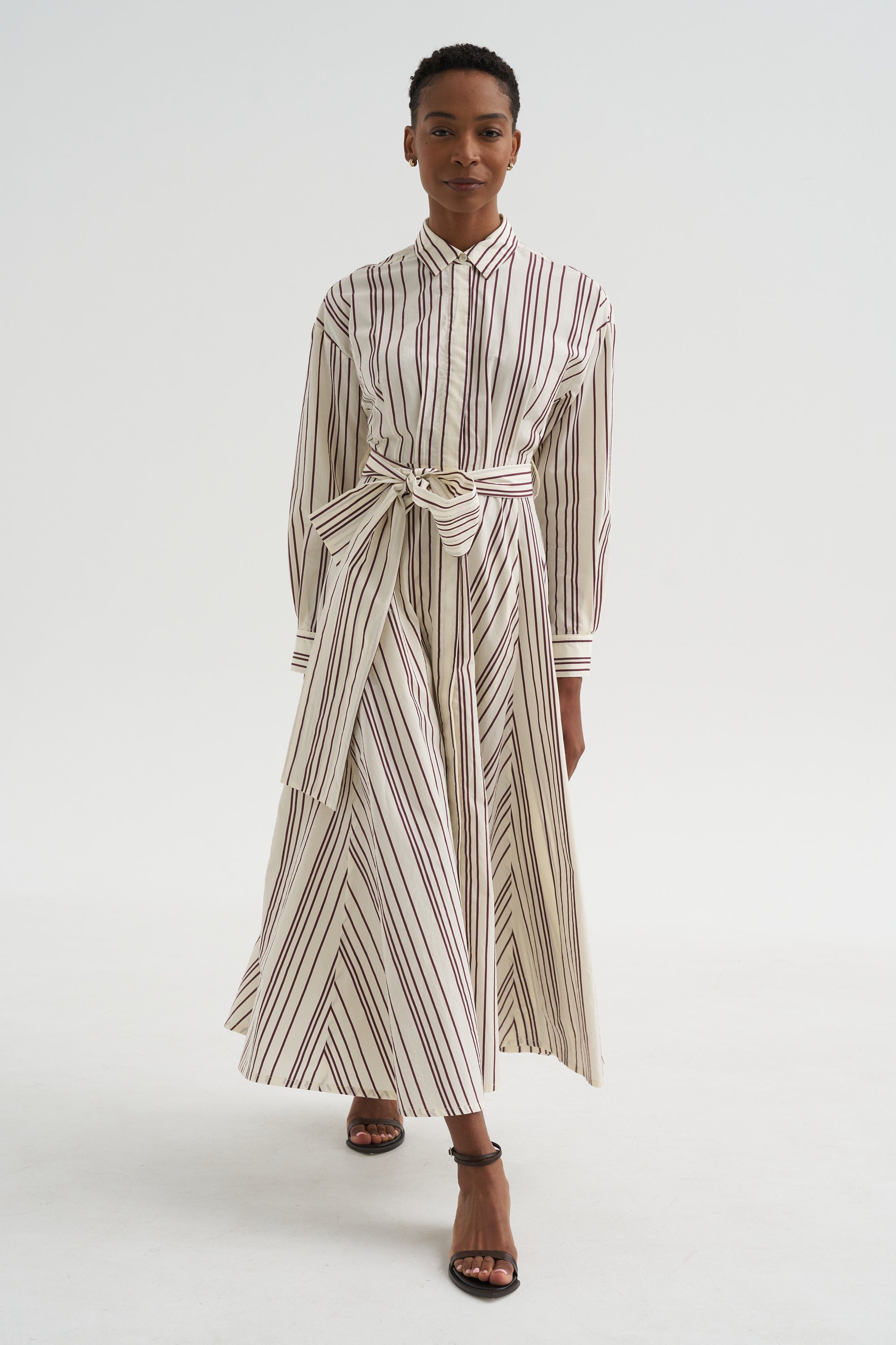 Fancy Stripe 2 Dress, Burgundy