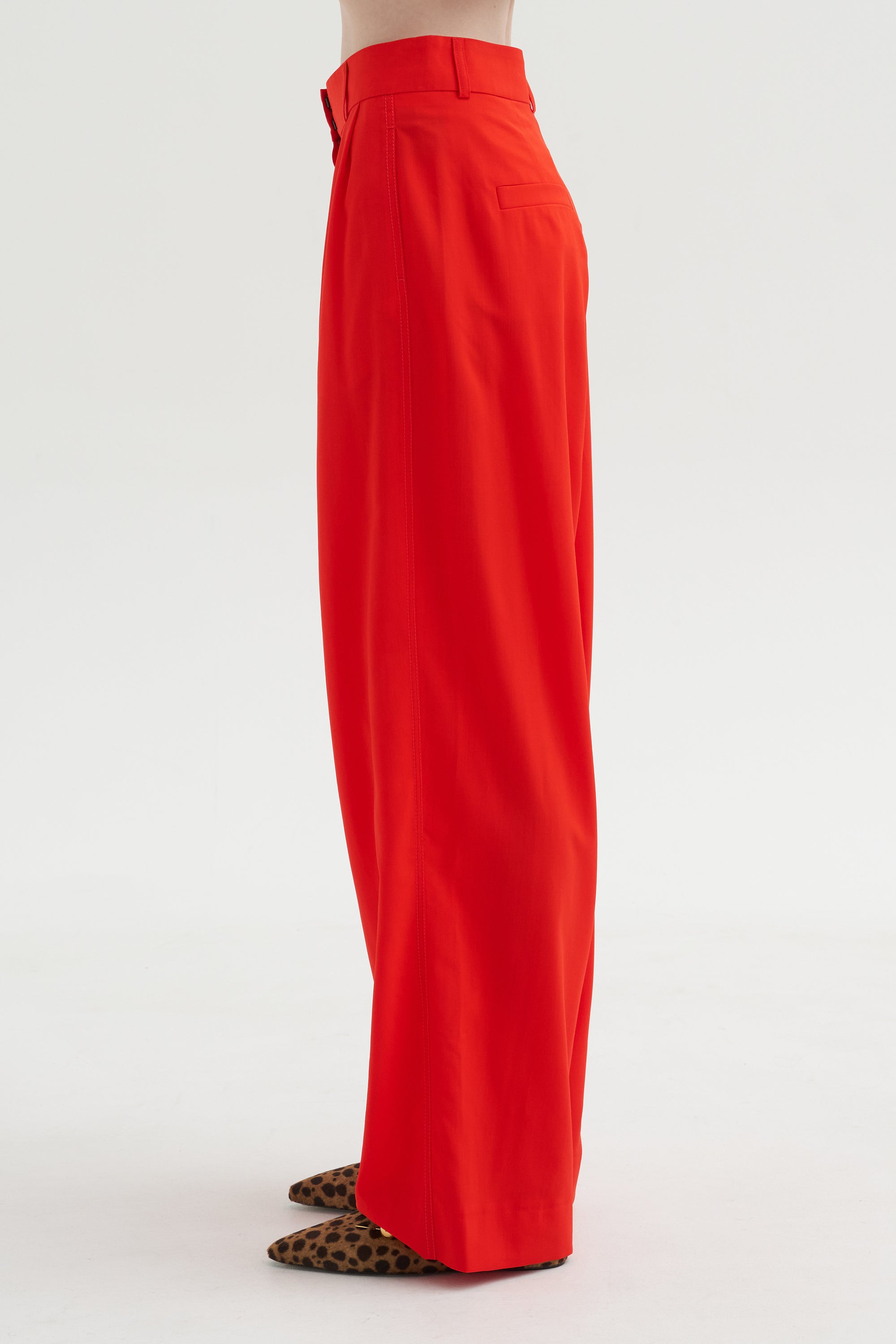 Pleated Pants, Fire Red