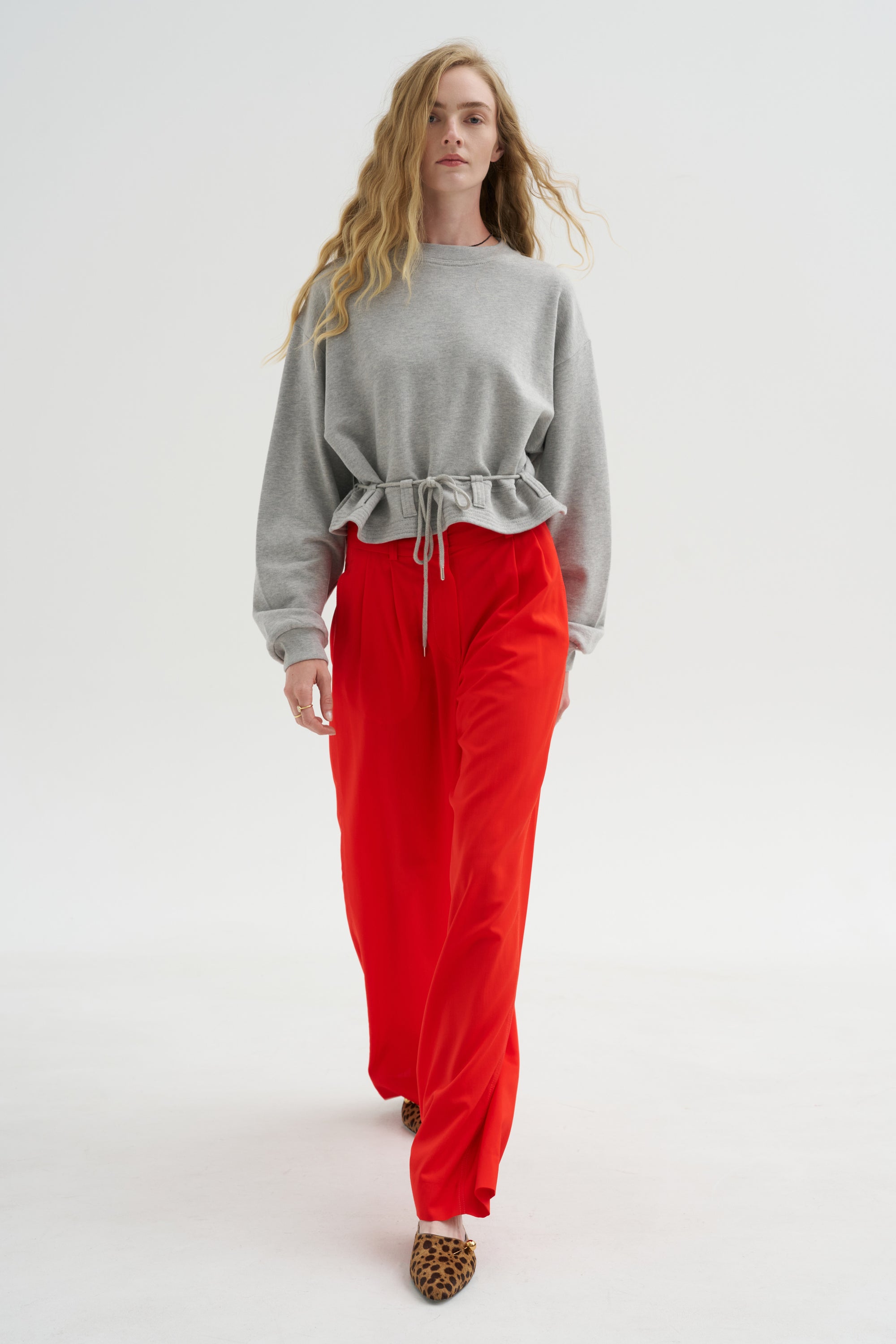 Pleated Pants, Fire Red