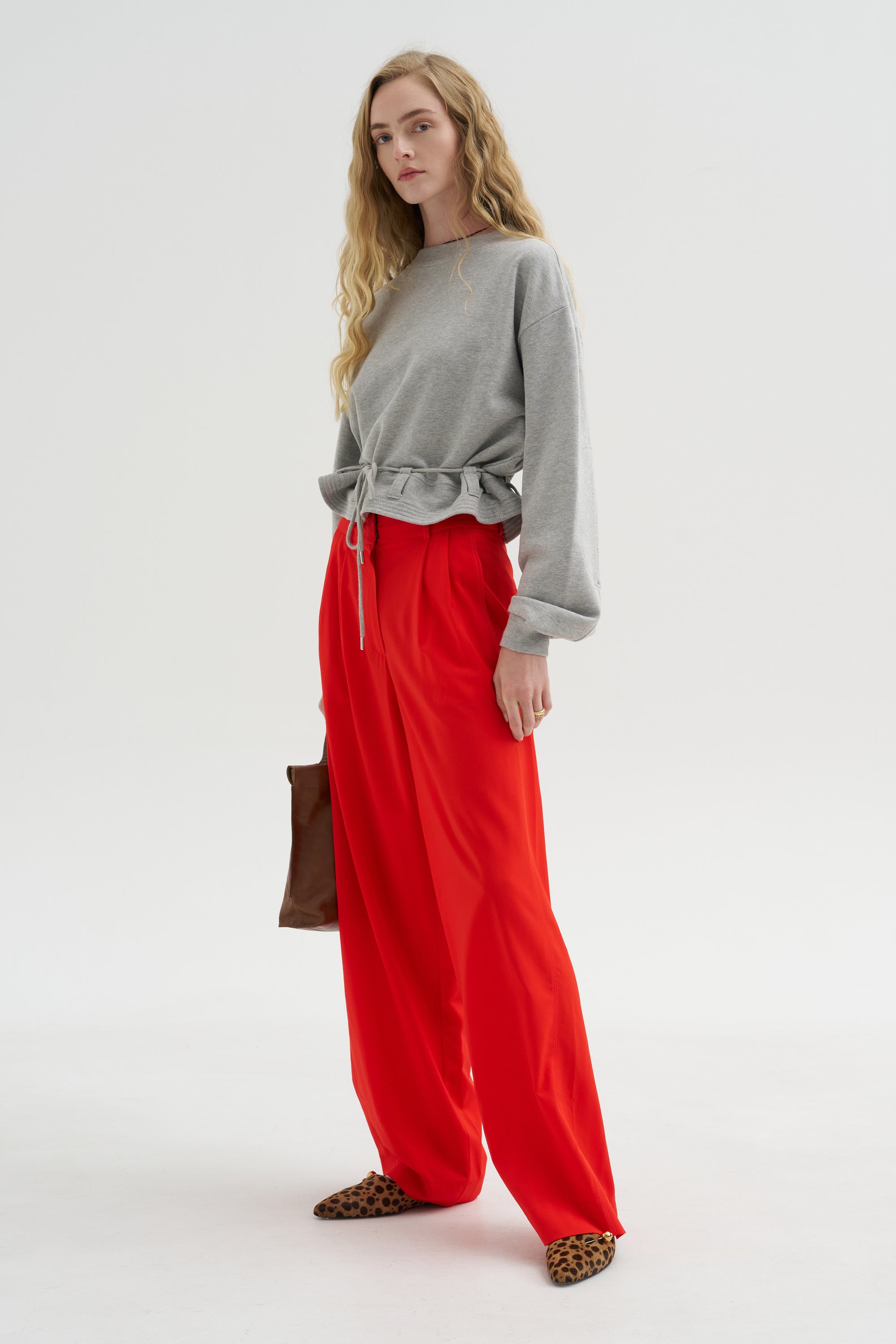 Pleated Pants, Fire Red