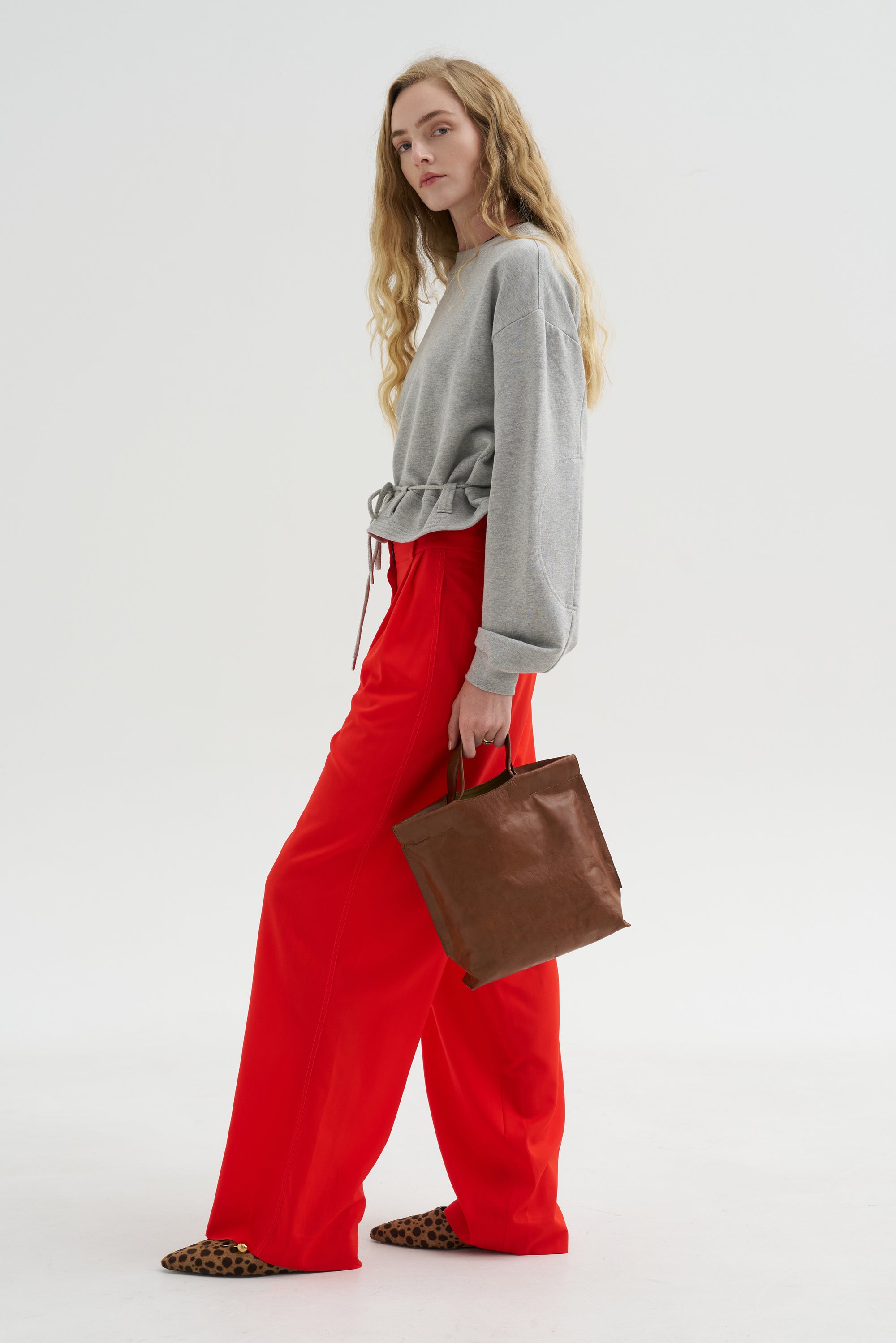 Pleated Pants, Fire Red