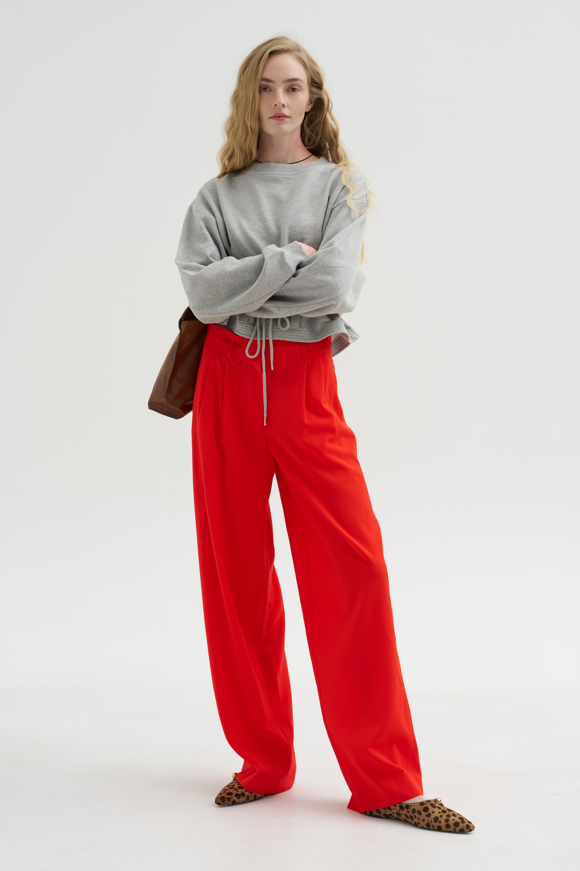Pleated Pants, Fire Red