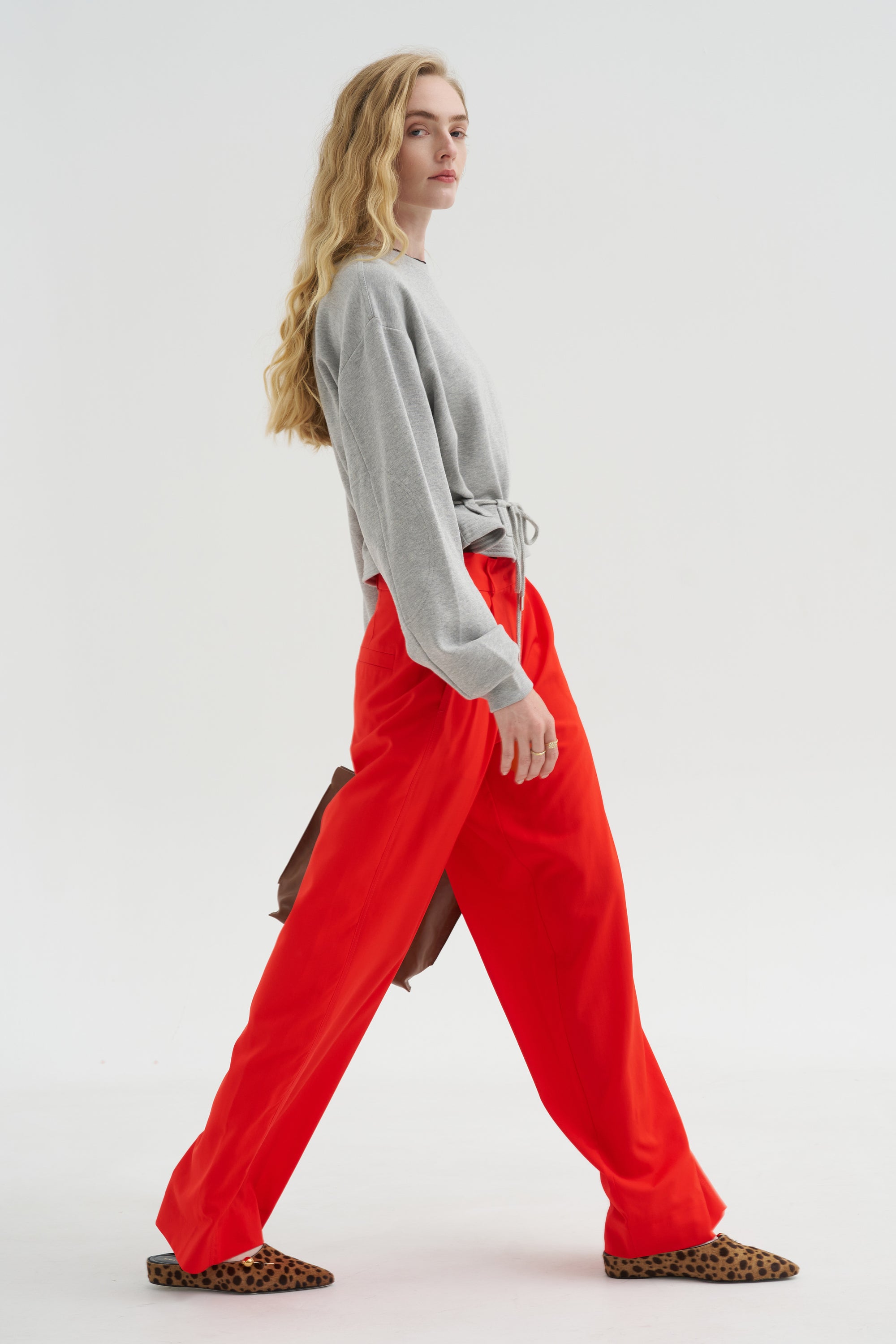 Pleated Pants, Fire Red
