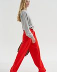 Pleated Pants, Fire Red