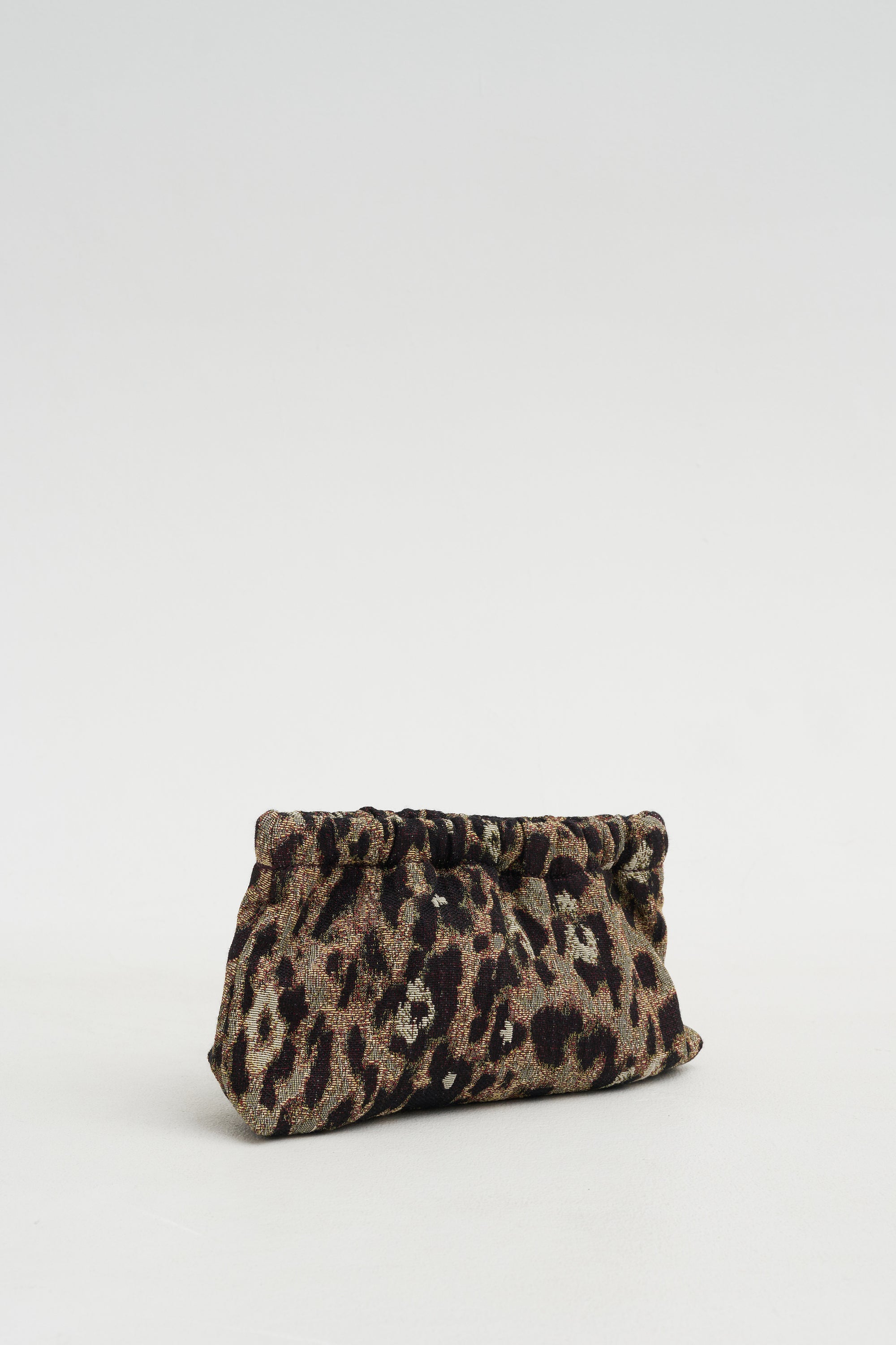 Jacquard Leo Clutch, Brown Olive