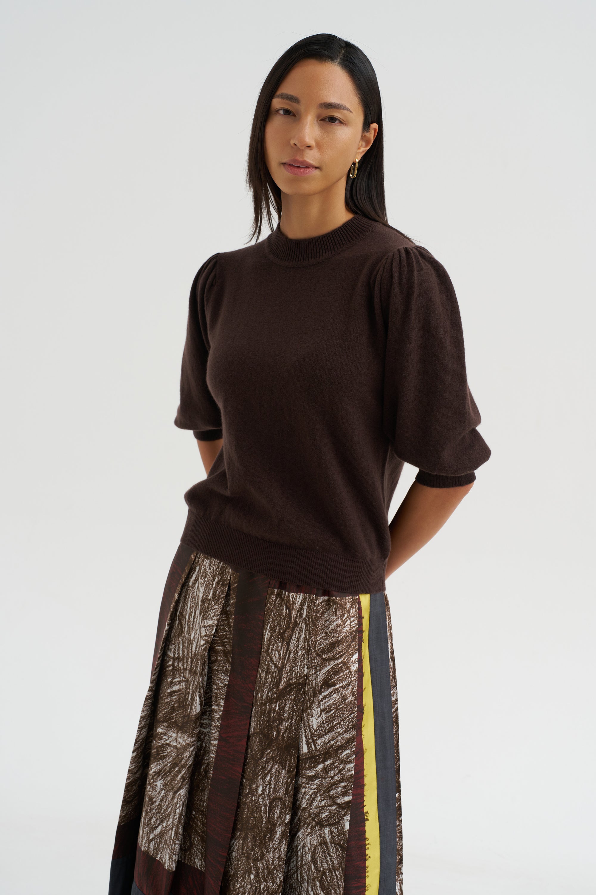 Light Cashmere Pullover, Chocolate