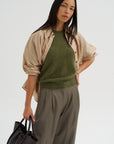 Brushed Cashmere Pullover, Moss
