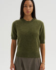 Brushed Cashmere Pullover, Moss