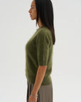 Brushed Cashmere Pullover, Moss
