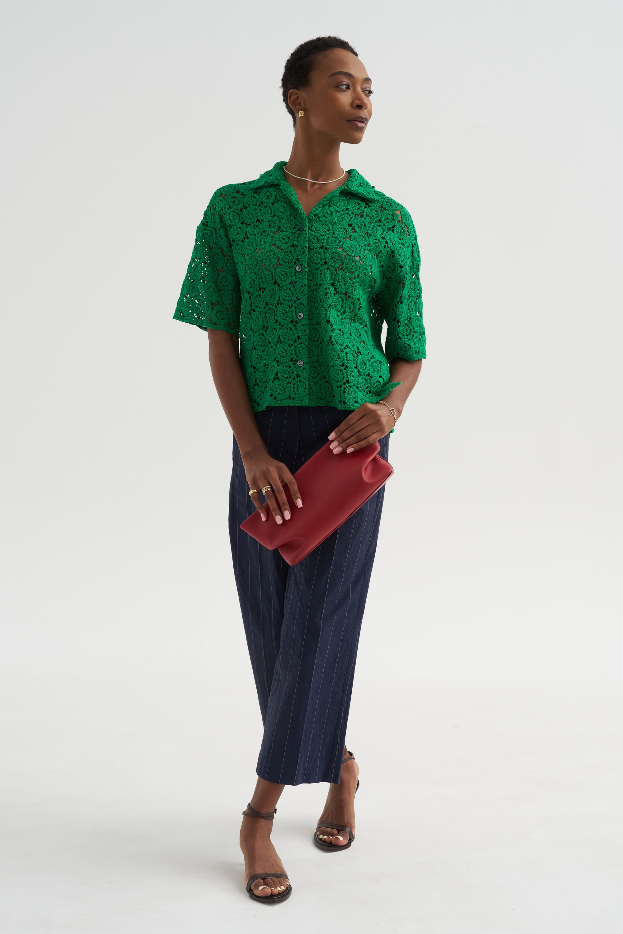 Guipure Lace Shirt, Shamrock