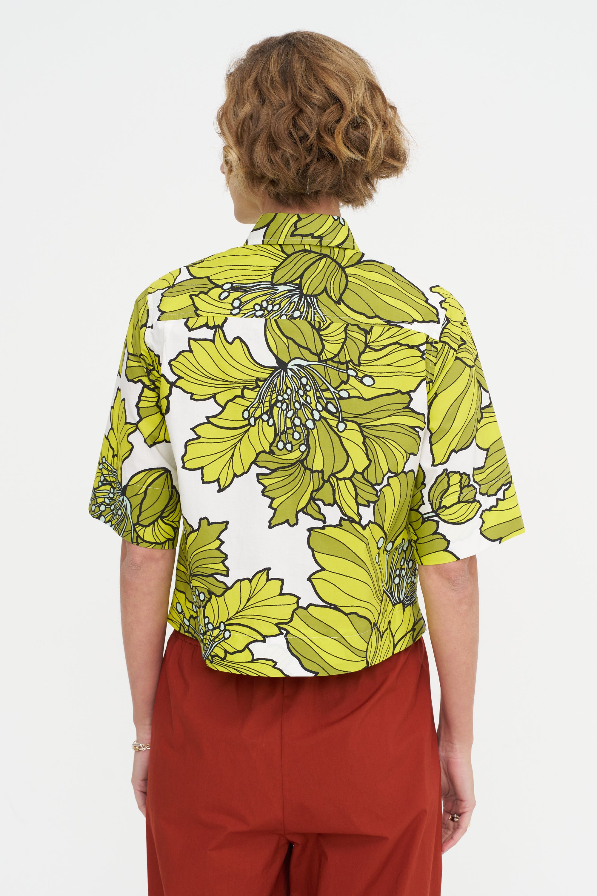 Hibiskus Cotton Shirt, Greenery