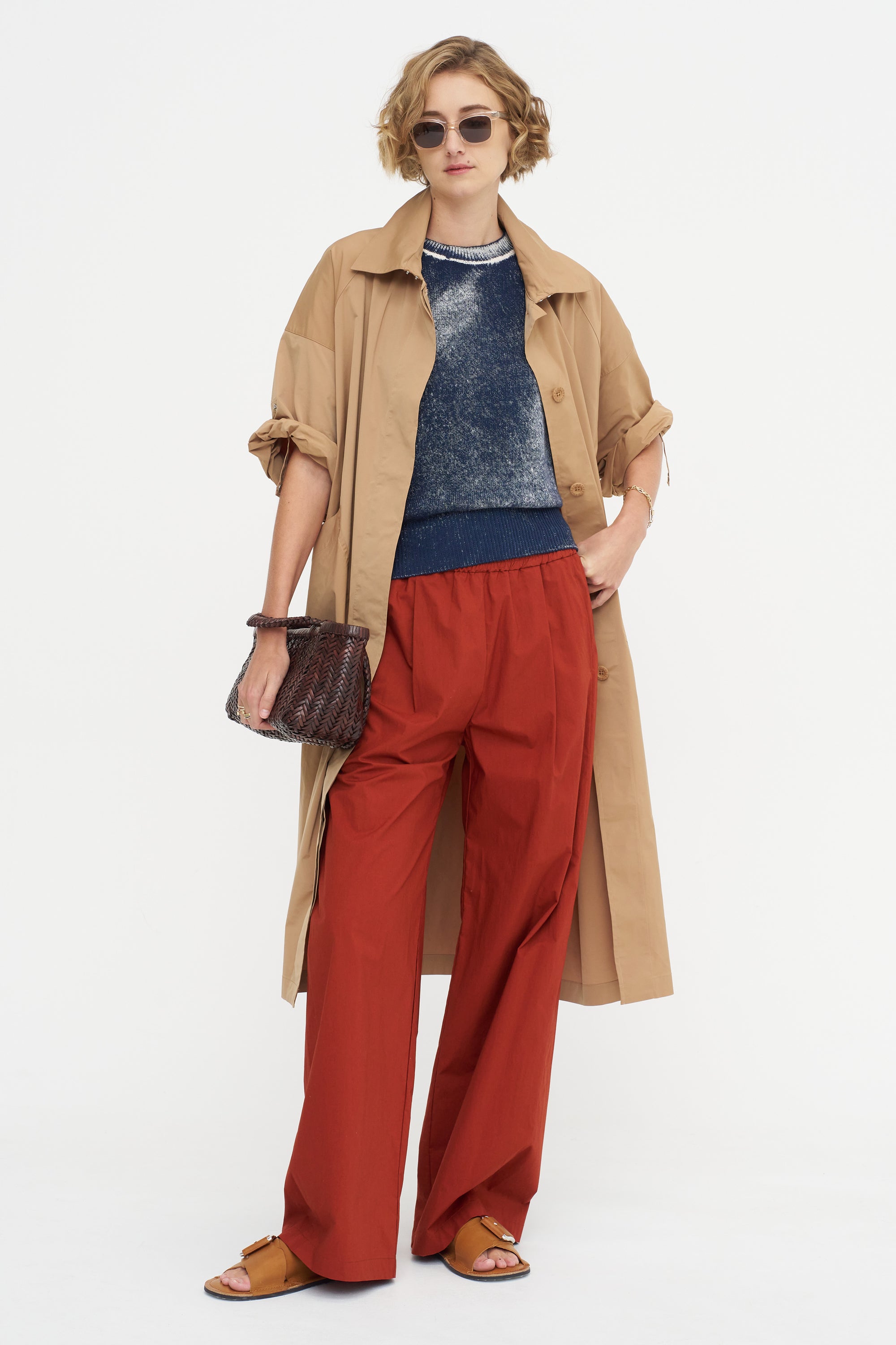 Short Sleeve Sweater, Marine