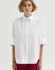 Cotton Plissé Shirt, Bianco