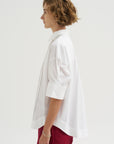 Cotton Plissé Shirt, Bianco