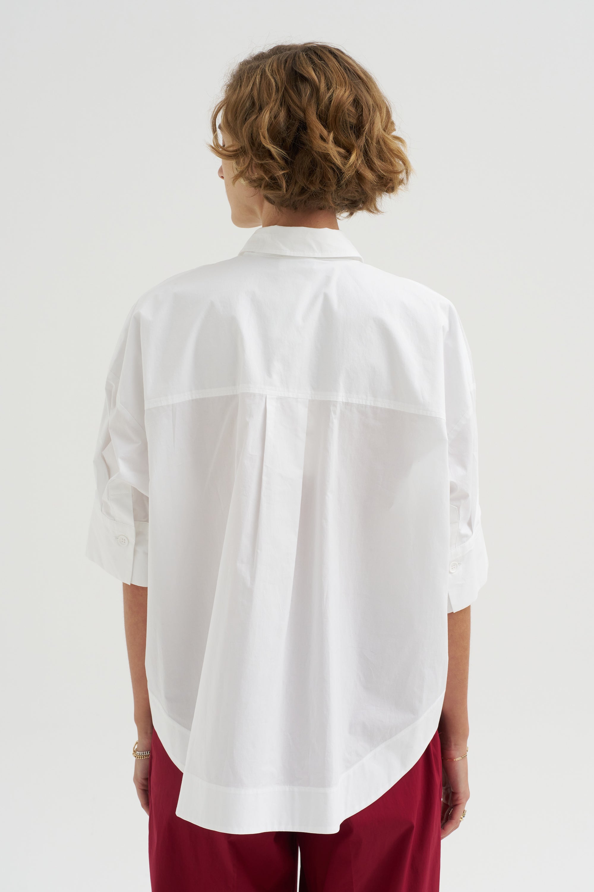 Cotton Plissé Shirt, Bianco
