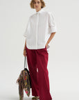 Cotton Plissé Shirt, Bianco