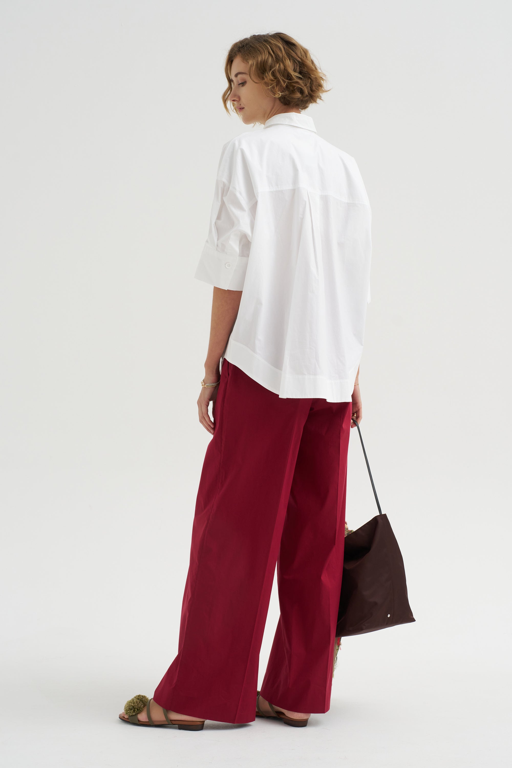 Cotton Plissé Shirt, Bianco