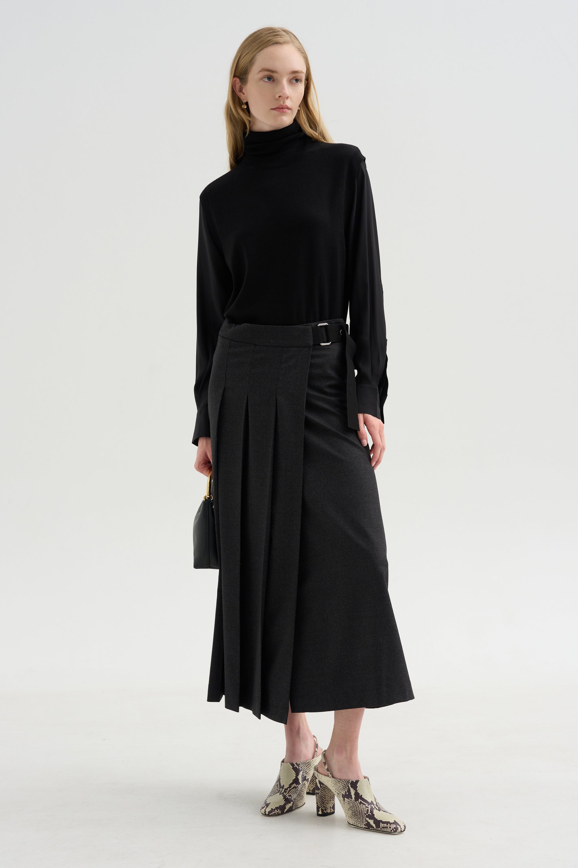 Pleated Skirt, Anthracite