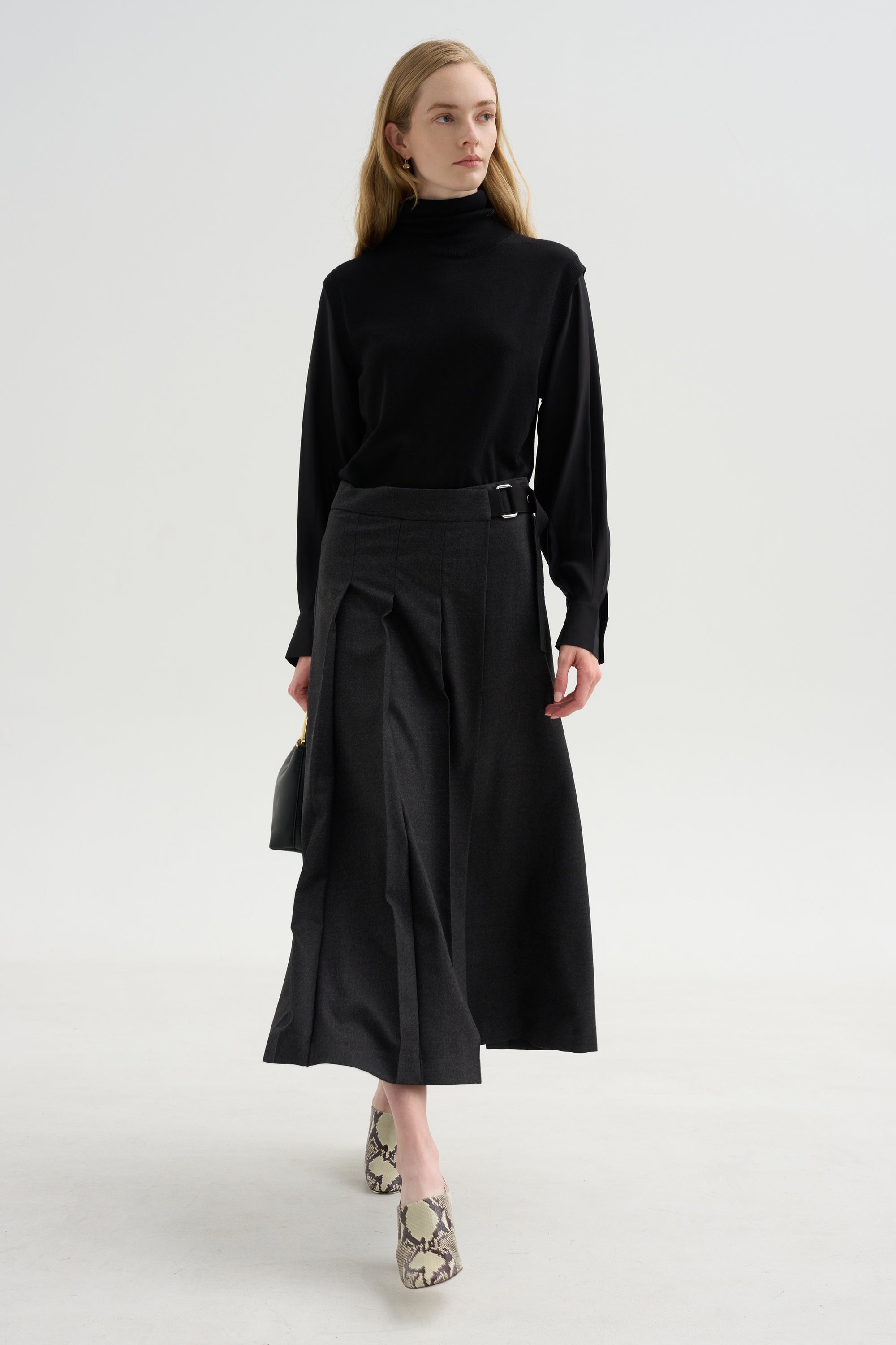 Pleated Skirt, Anthracite