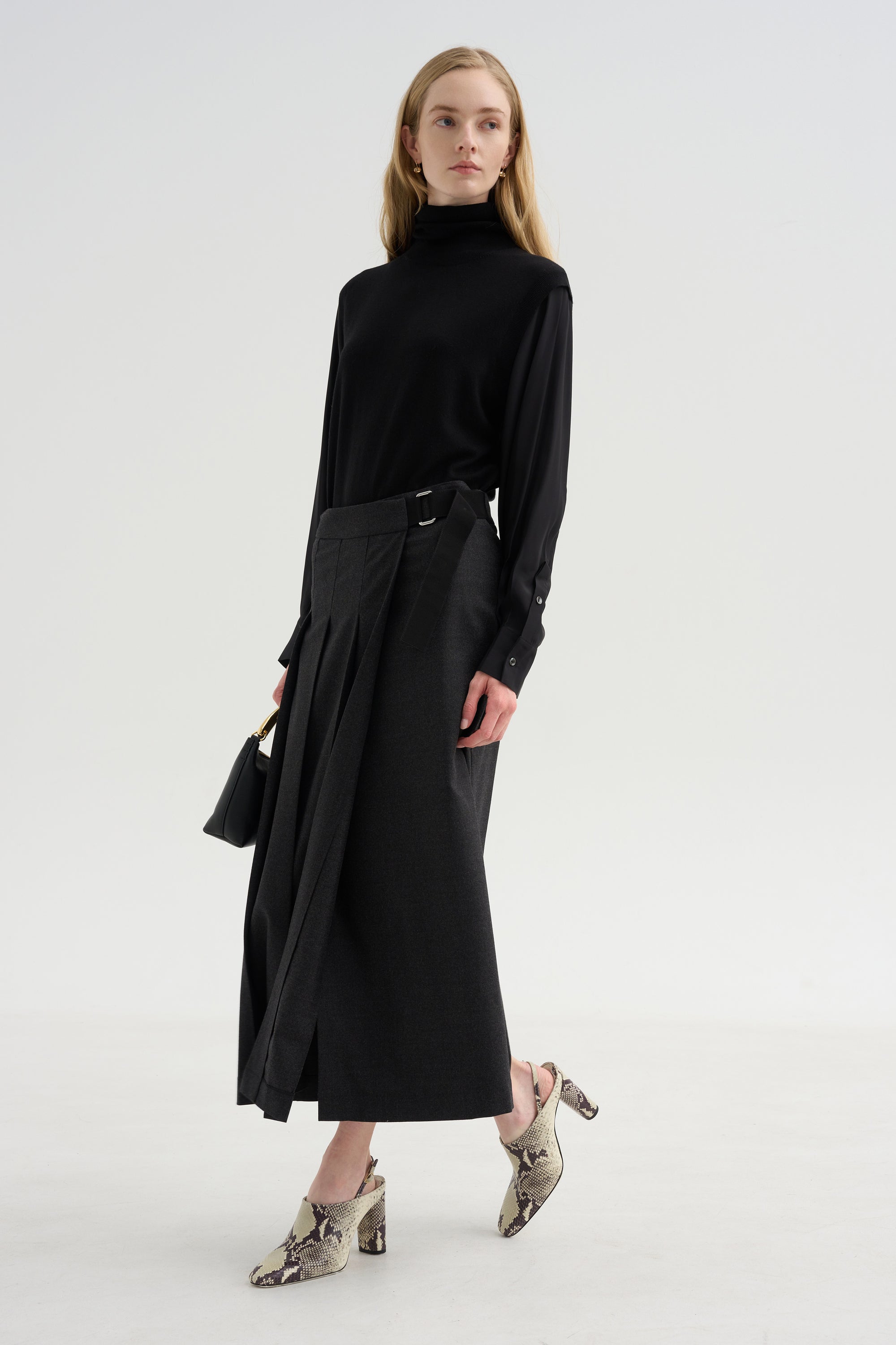Pleated Skirt, Anthracite