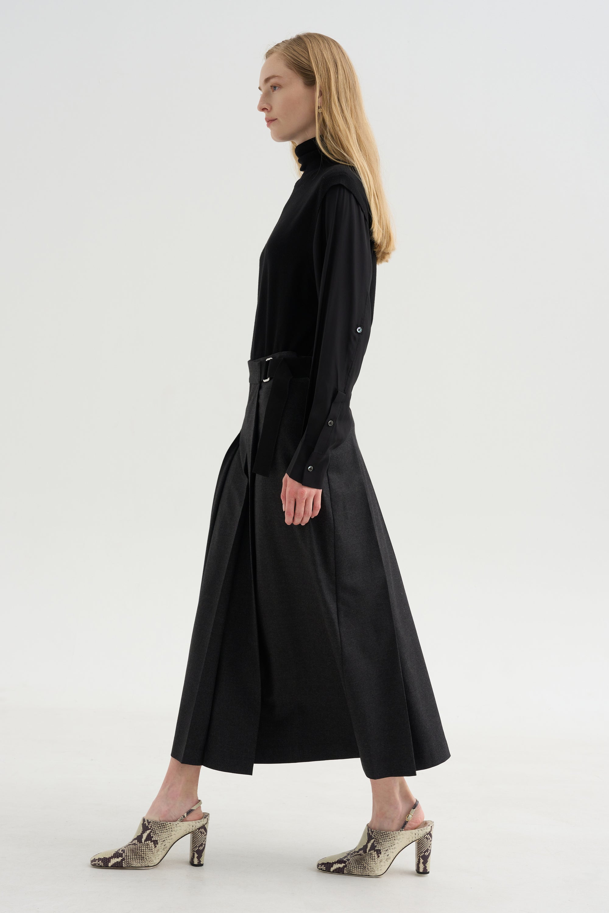 Pleated Skirt, Anthracite