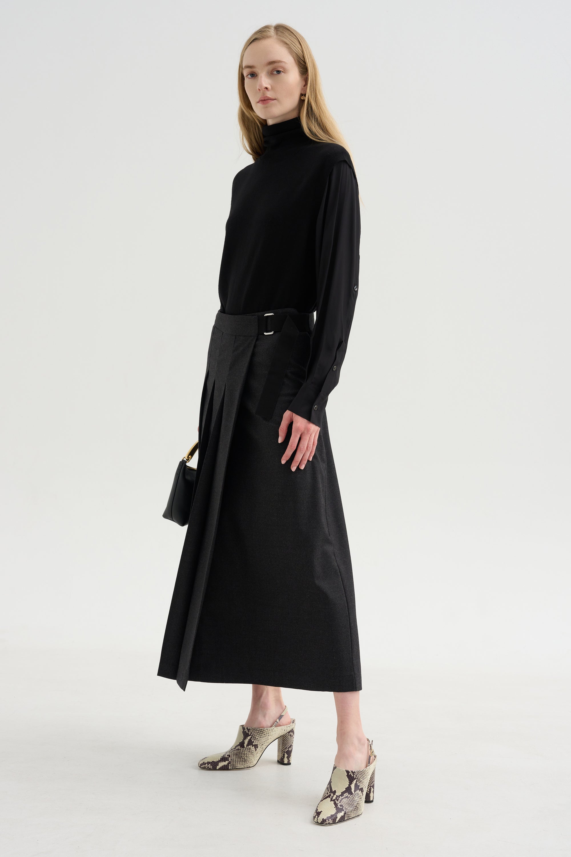 Pleated Skirt, Anthracite