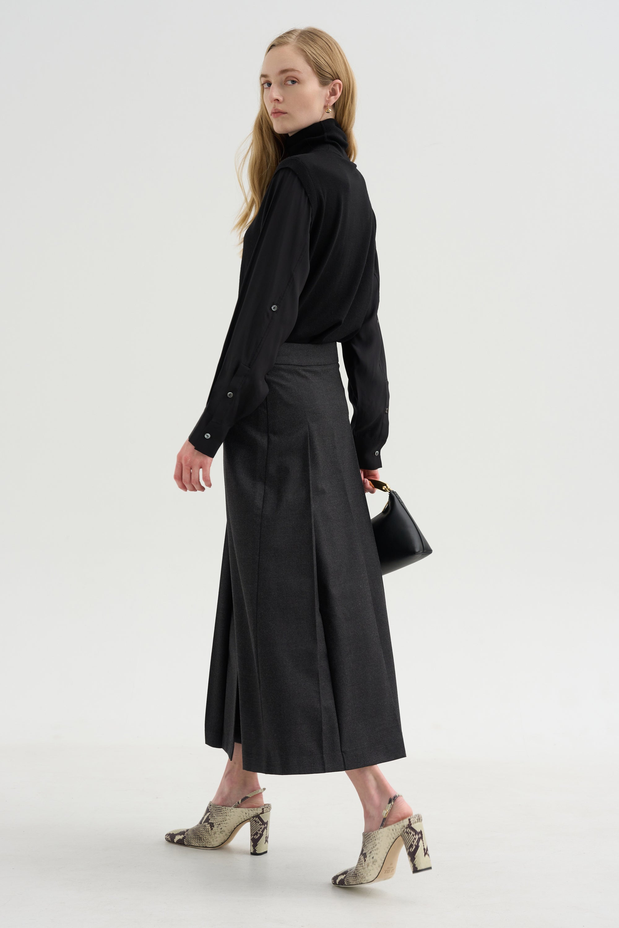 Pleated Skirt, Anthracite