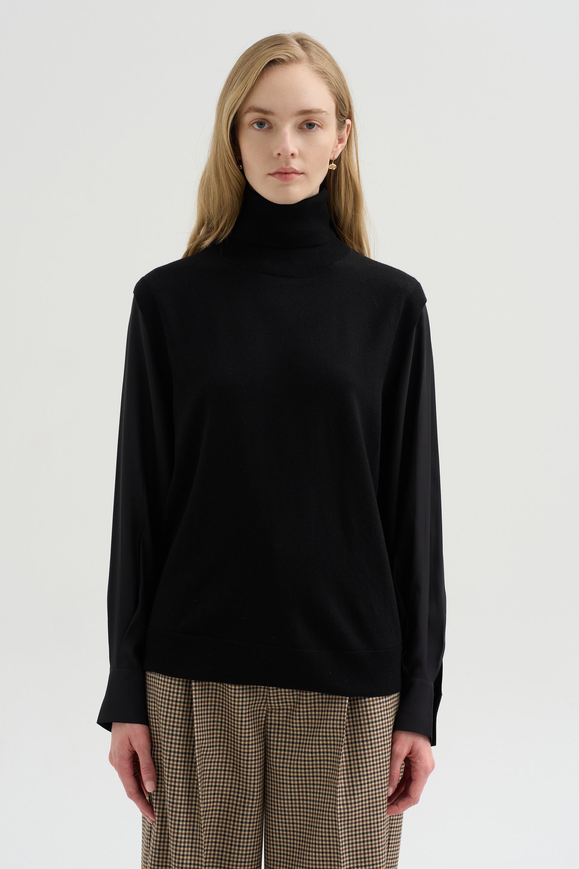 Layered Turtleneck, Nero