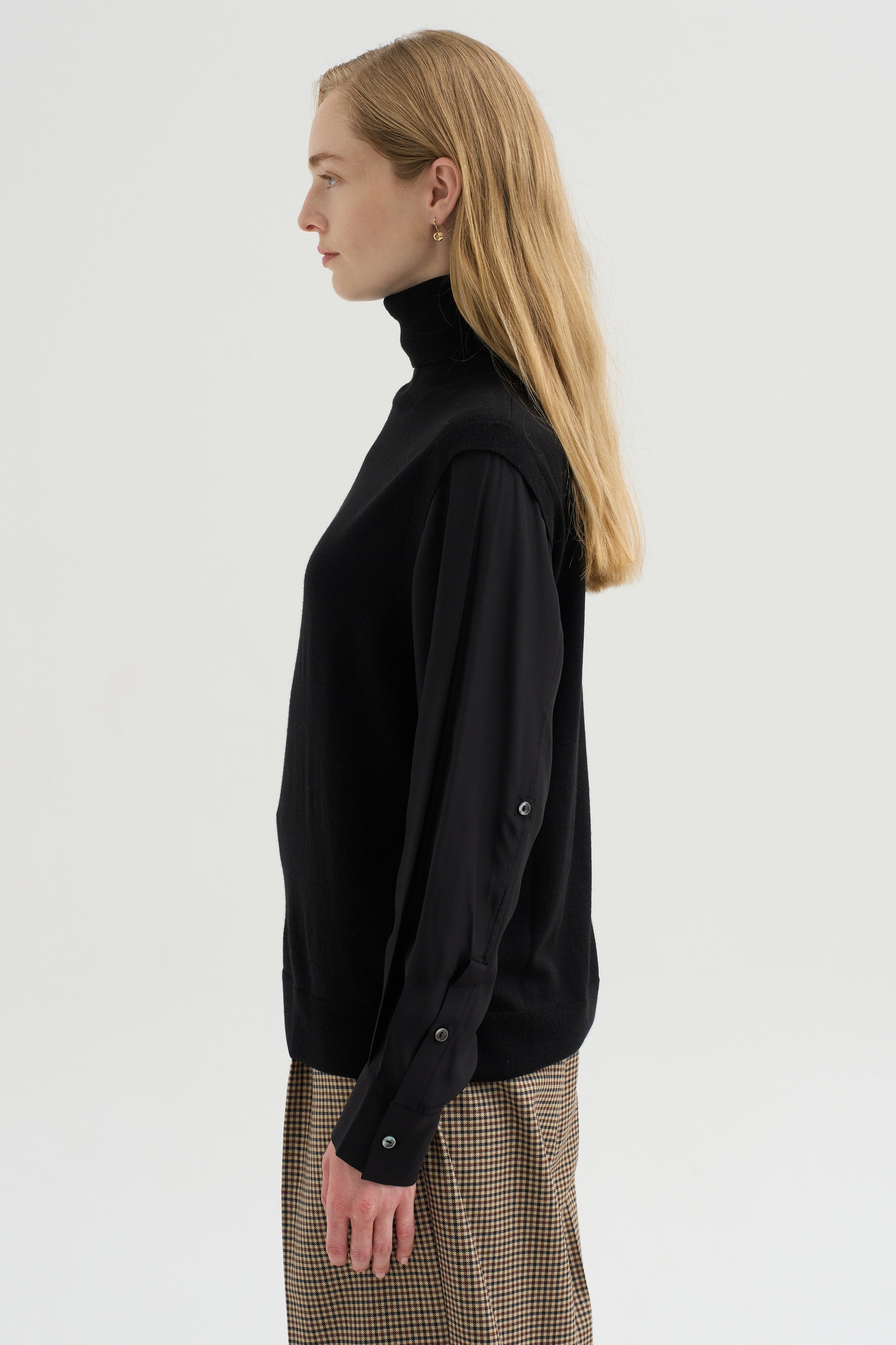 Layered Turtleneck, Nero