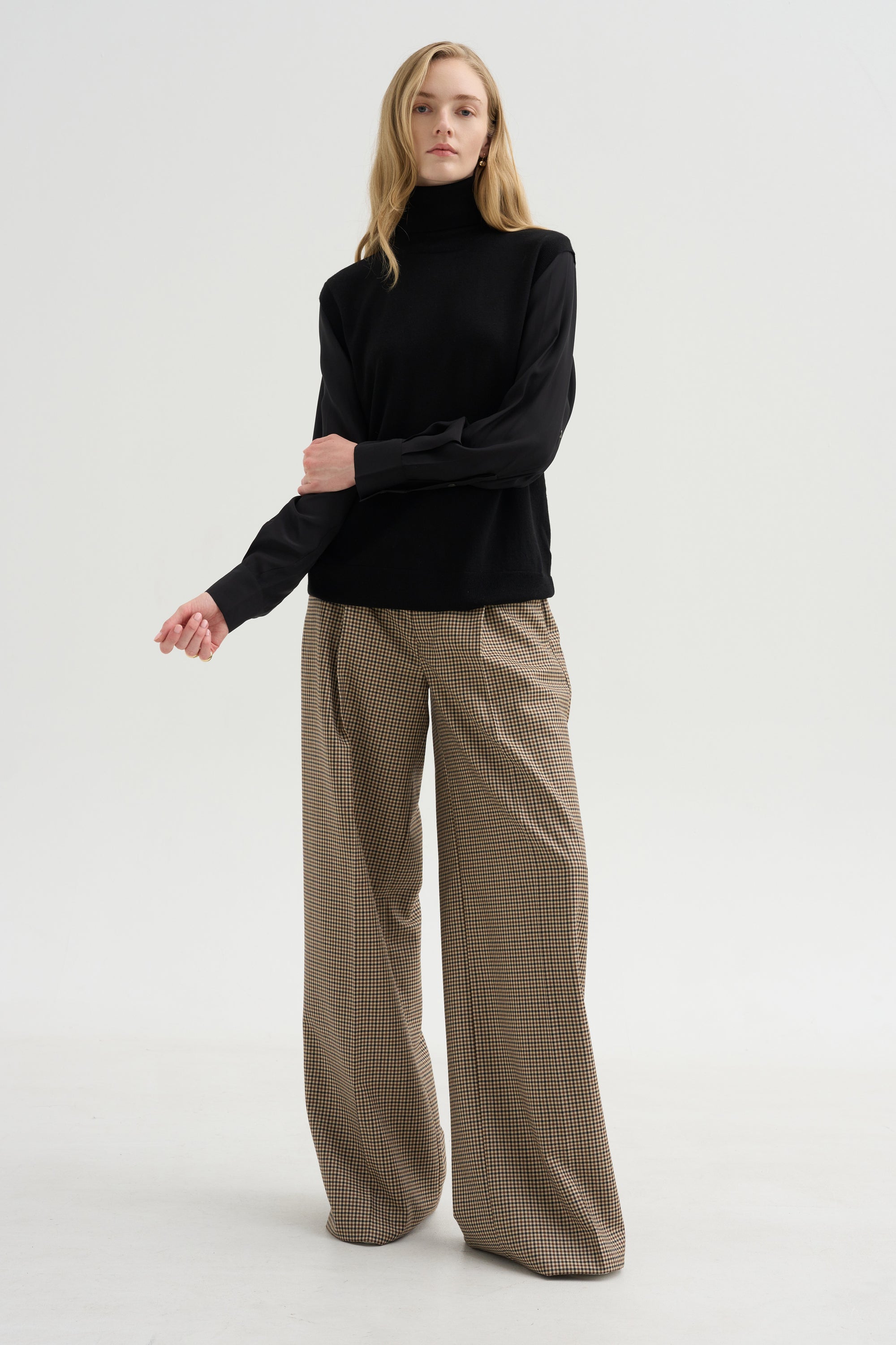 Layered Turtleneck, Nero