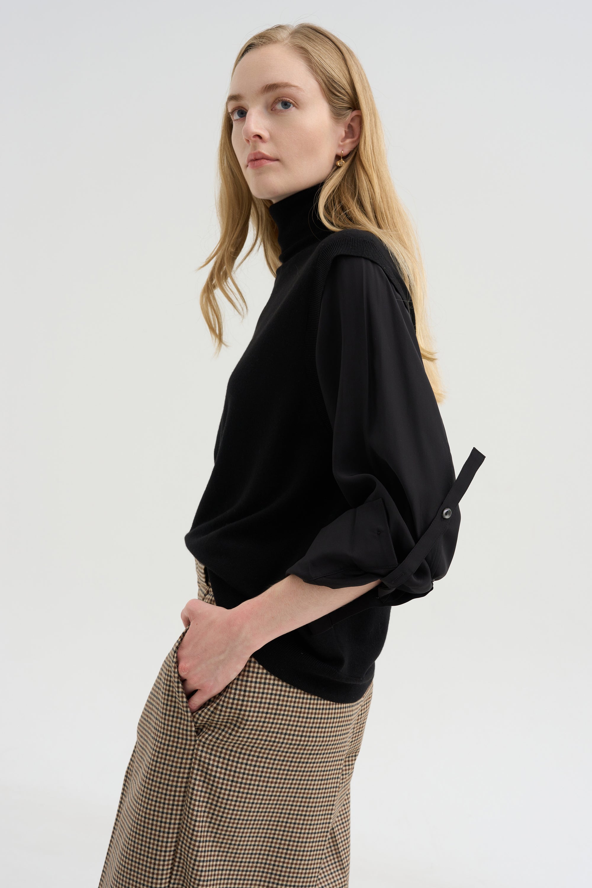 Layered Turtleneck, Nero