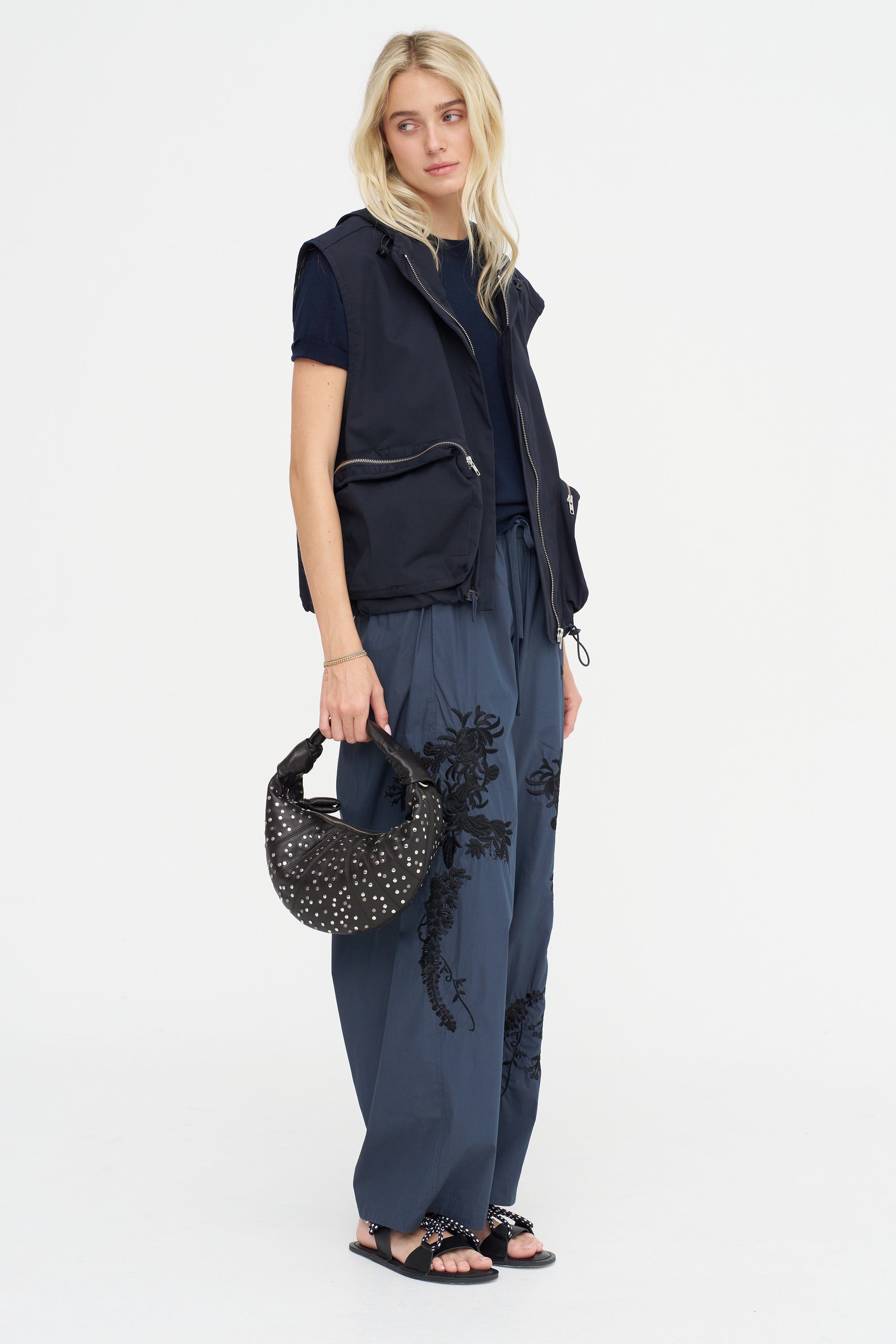 Embroidered Trouser, Blue