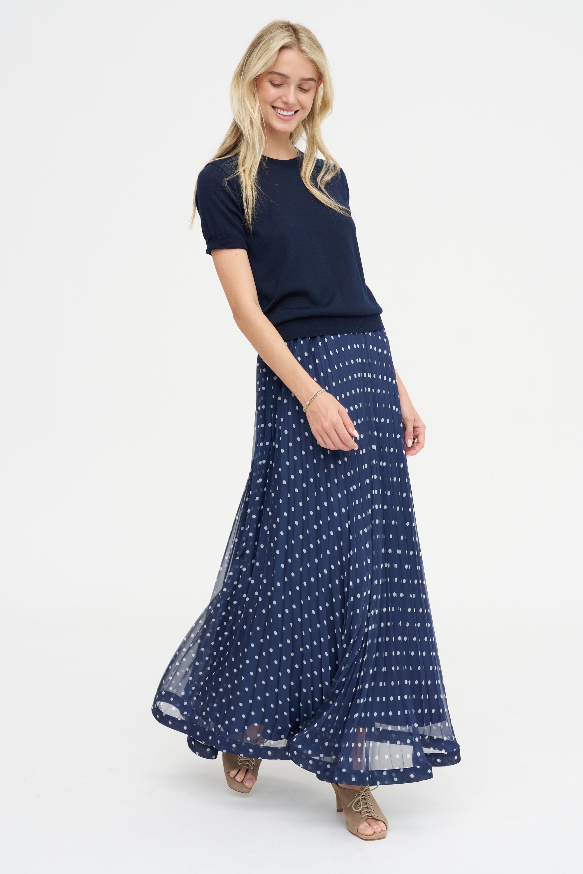 Dots Skirt, Fantasia Blue