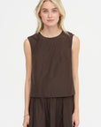 Cropped Blouse, Marrone